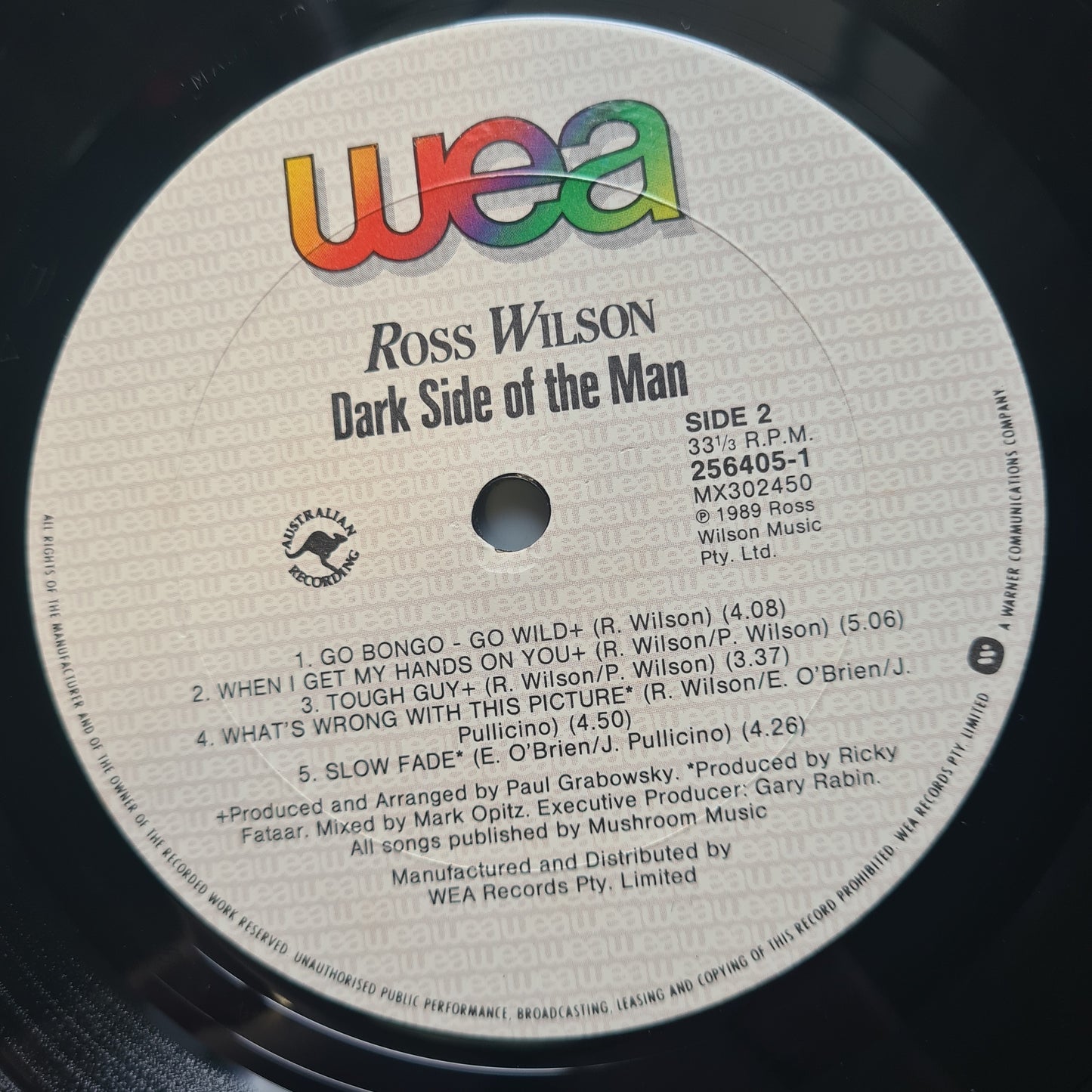 Ross Wilson – Dark Side Of The Man - 1989 - Vinyl Record LP (SIGNED BY ROSS WILSON)