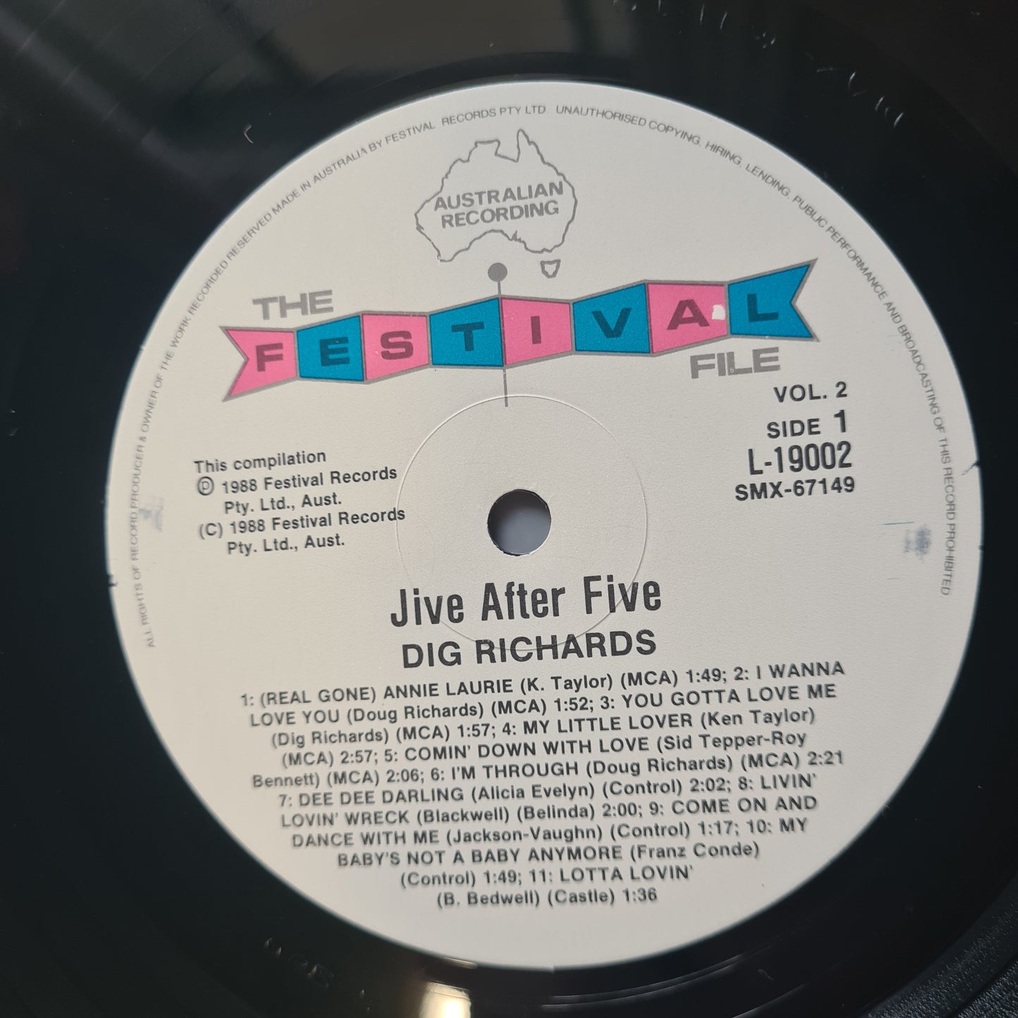 Dig Richards – Festival File: Vol 2: Jive After Five - 1988 - Vinyl Record LP