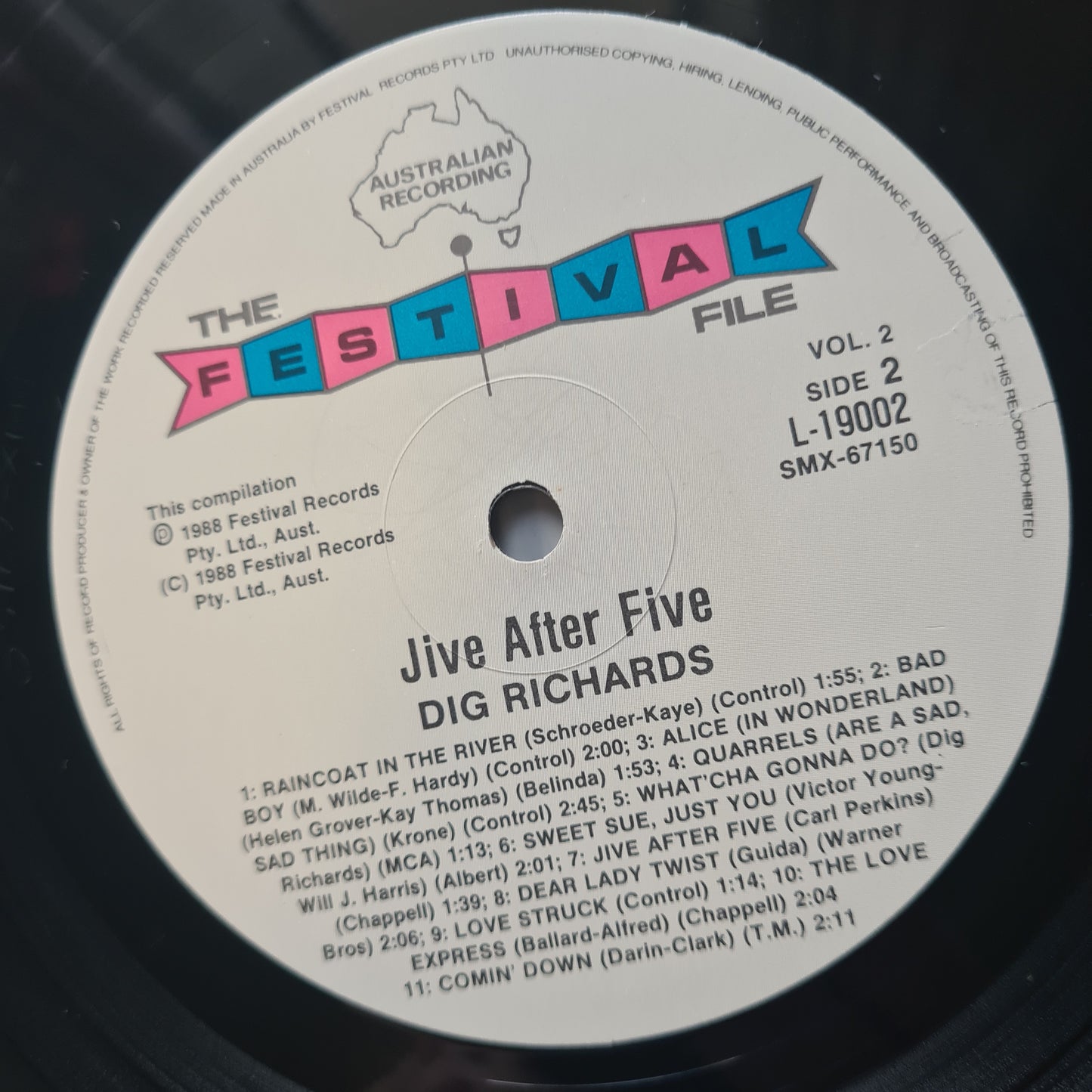 Dig Richards – Festival File: Vol 2: Jive After Five - 1988 - Vinyl Record LP