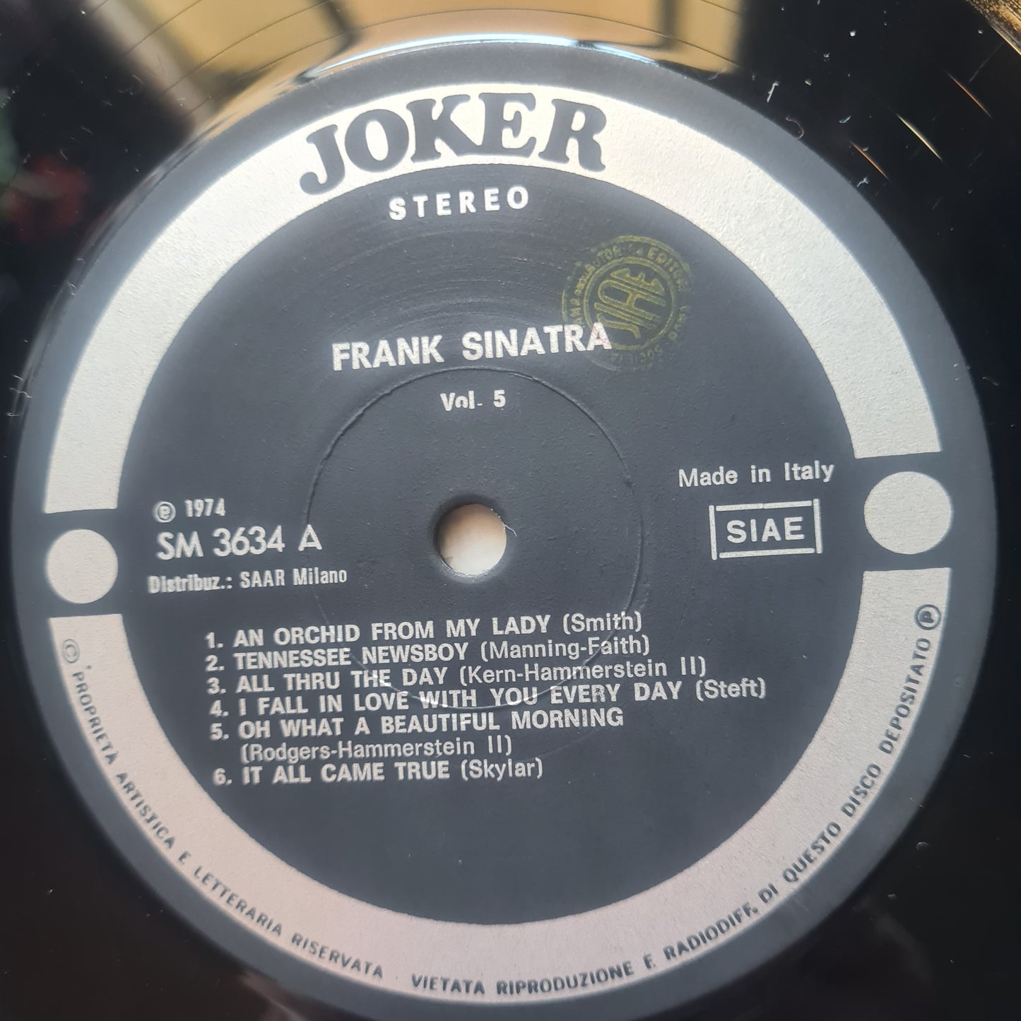 Frank Sinatra – Vol.5 - 1974 (Italian Release) - Vinyl Record LP (near mint)