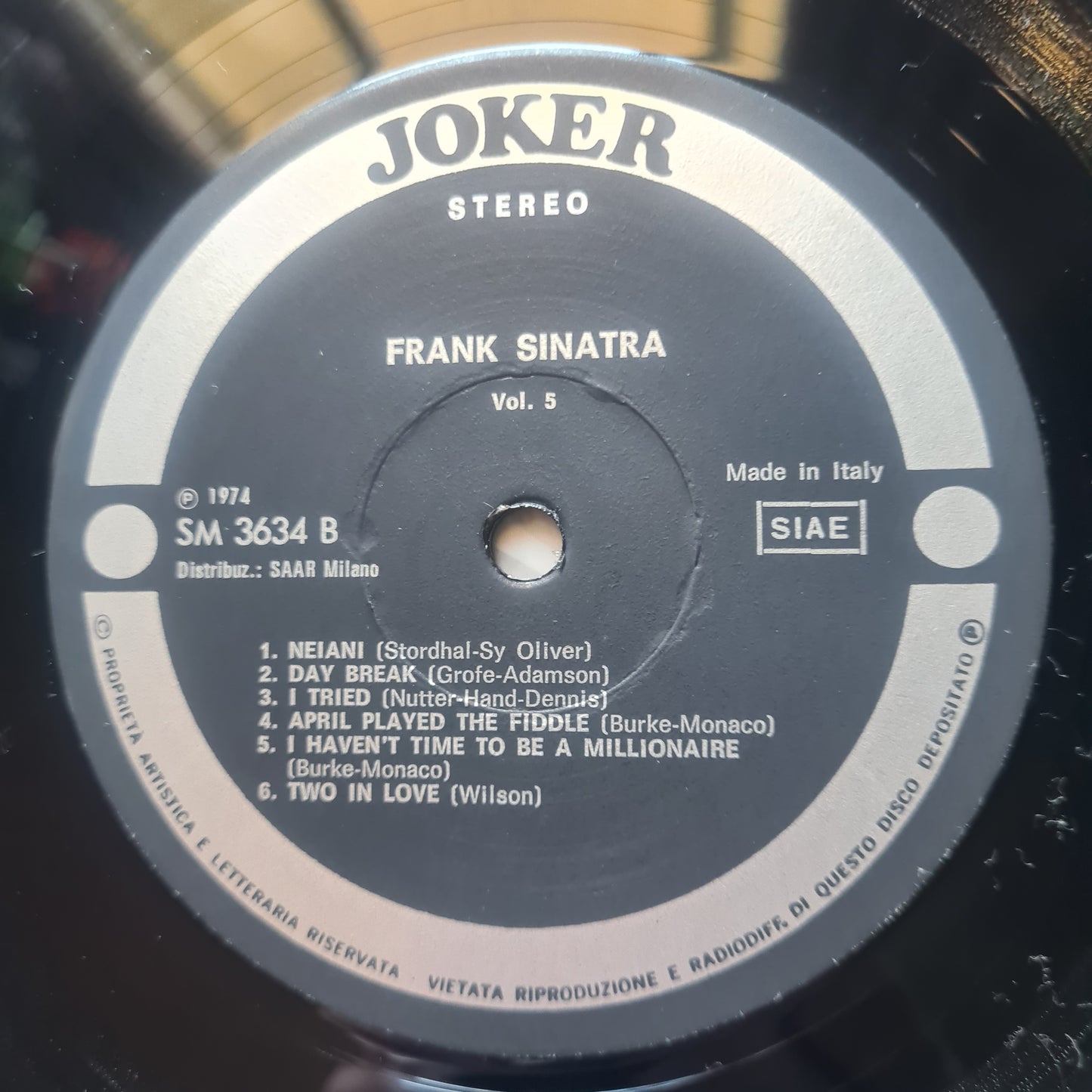Frank Sinatra – Vol.5 - 1974 (Italian Release) - Vinyl Record LP (near mint)