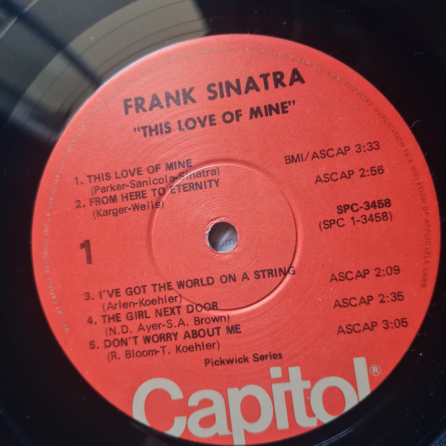 Frank Sinatra – This Love Of Mine - 1969 - Vinyl Record LP (near mint)