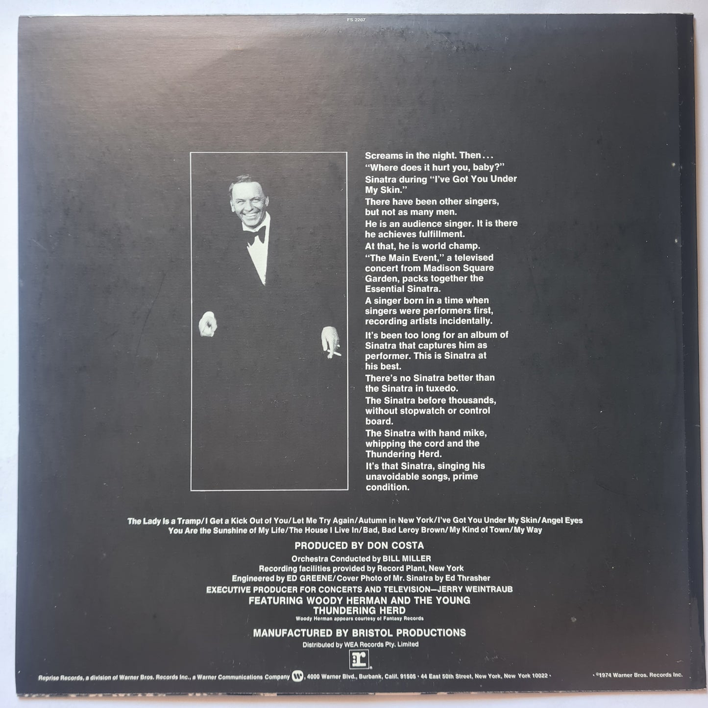 Frank Sinatra – The Main Event (Live at Madison Square Garden) - 1974 - Vinyl Record LP (near mint)