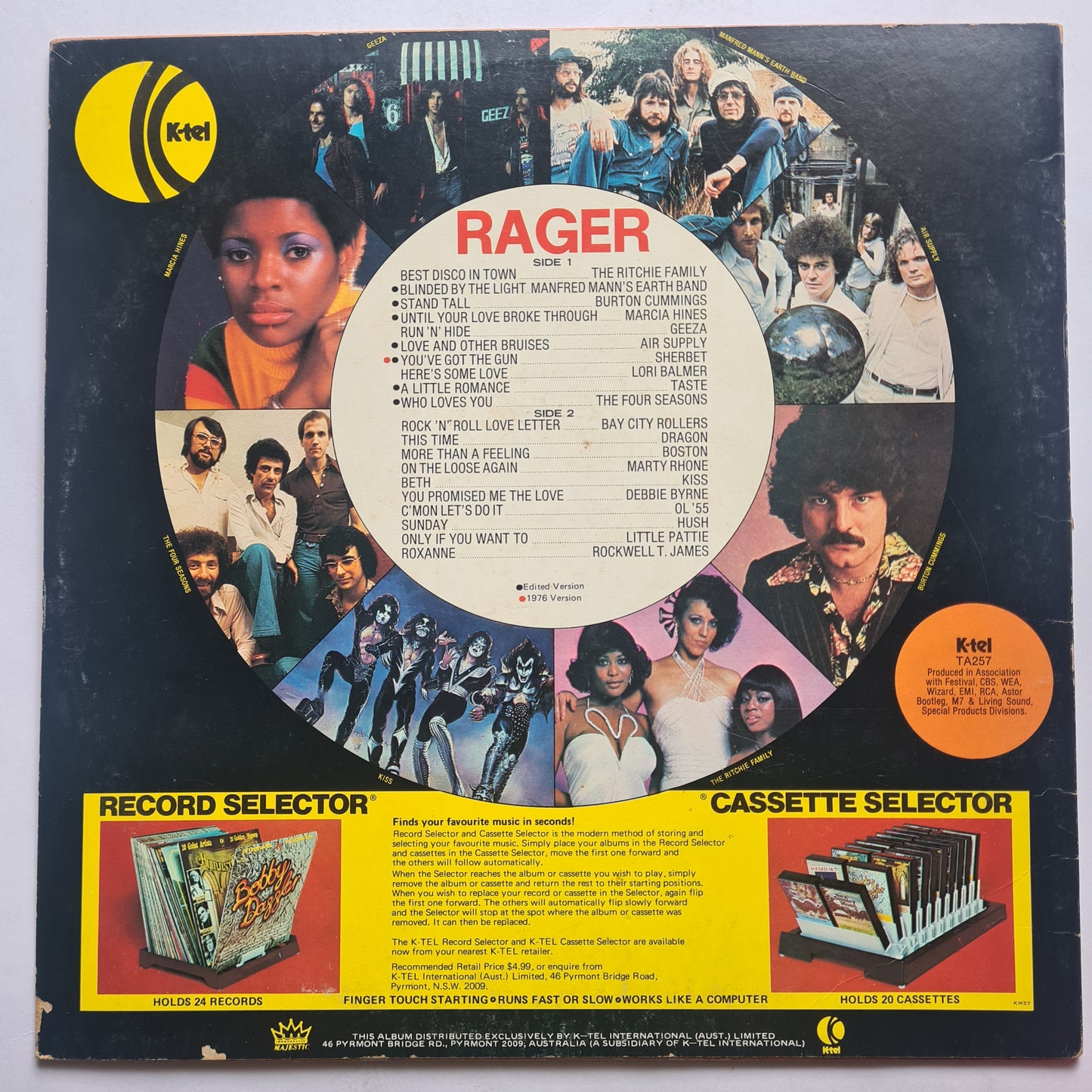 Various Artists (KISS, Hush etc) – Rager (textured embossed lips version) - 1977 - Vinyl Record LP