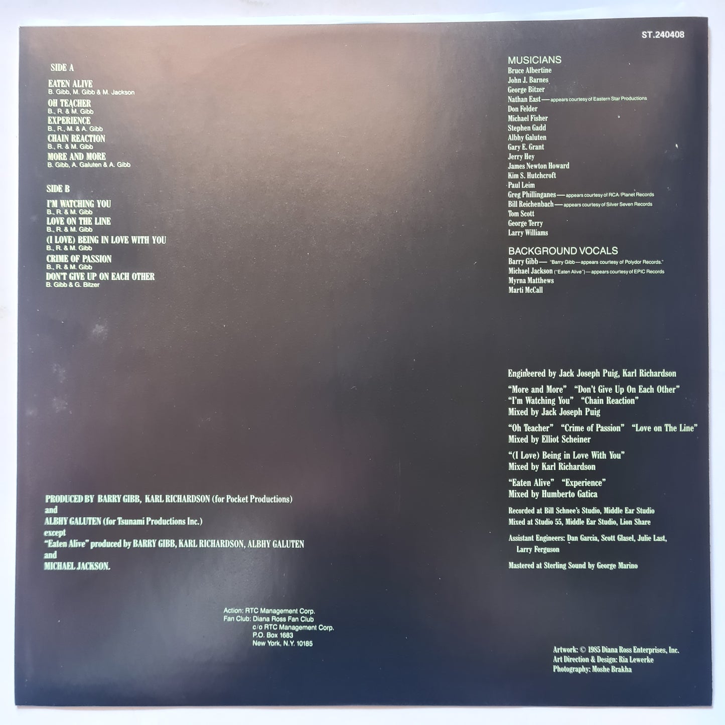 Diana Ross – Eaten Alive - 1985 - Vinyl Record LP (near mint)