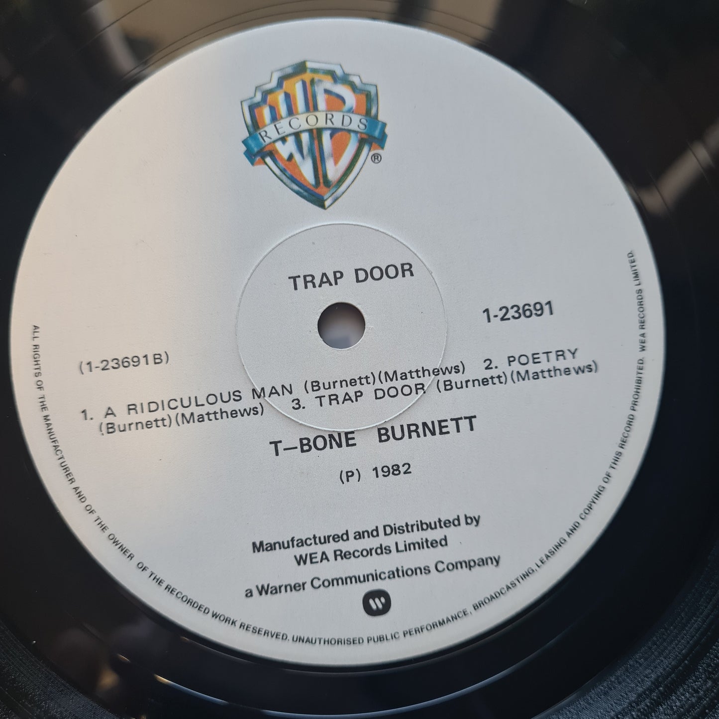 T-Bone Burnett – Trap Door - 1982 - Vinyl Record LP (near mint)