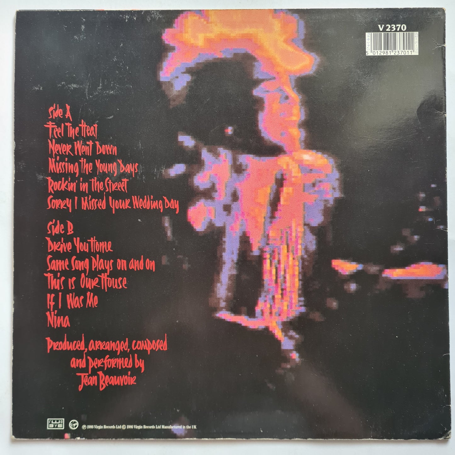 Jean Beauvoir – Drums Along The Mohawk - 1986 - Vinyl Record LP (KISS related)