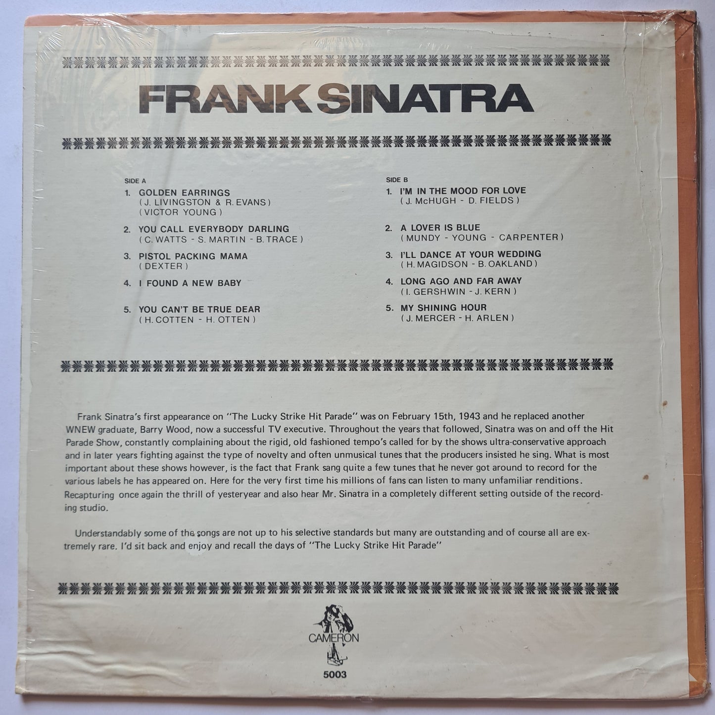 Frank Sinatra – The First Times... - 1974 - Vinyl Record LP (near mint)