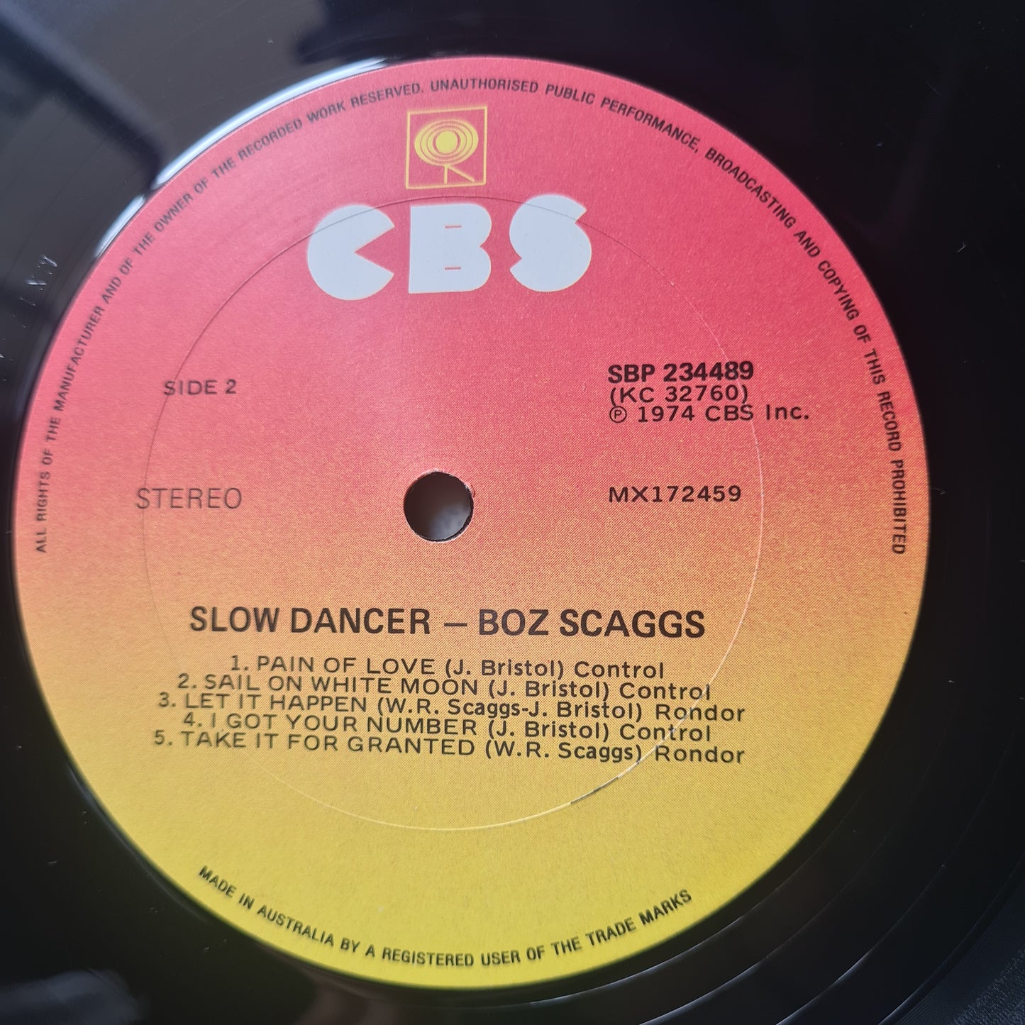 Boz Scaggs – Slow Dancer - 1974 (1977 Australian Pressing) - Vinyl Record LP