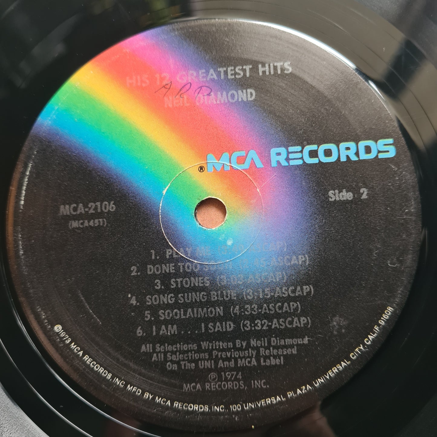 Neil Diamond – His 12 Greatest Hits - 1974 - Vinyl Record LP