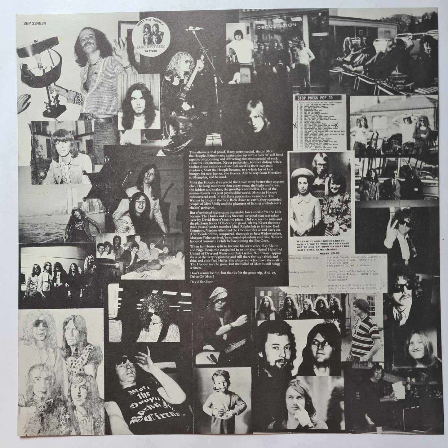 Mott The Hoople – Greatest Hits - 1976 - Vinyl Record LP