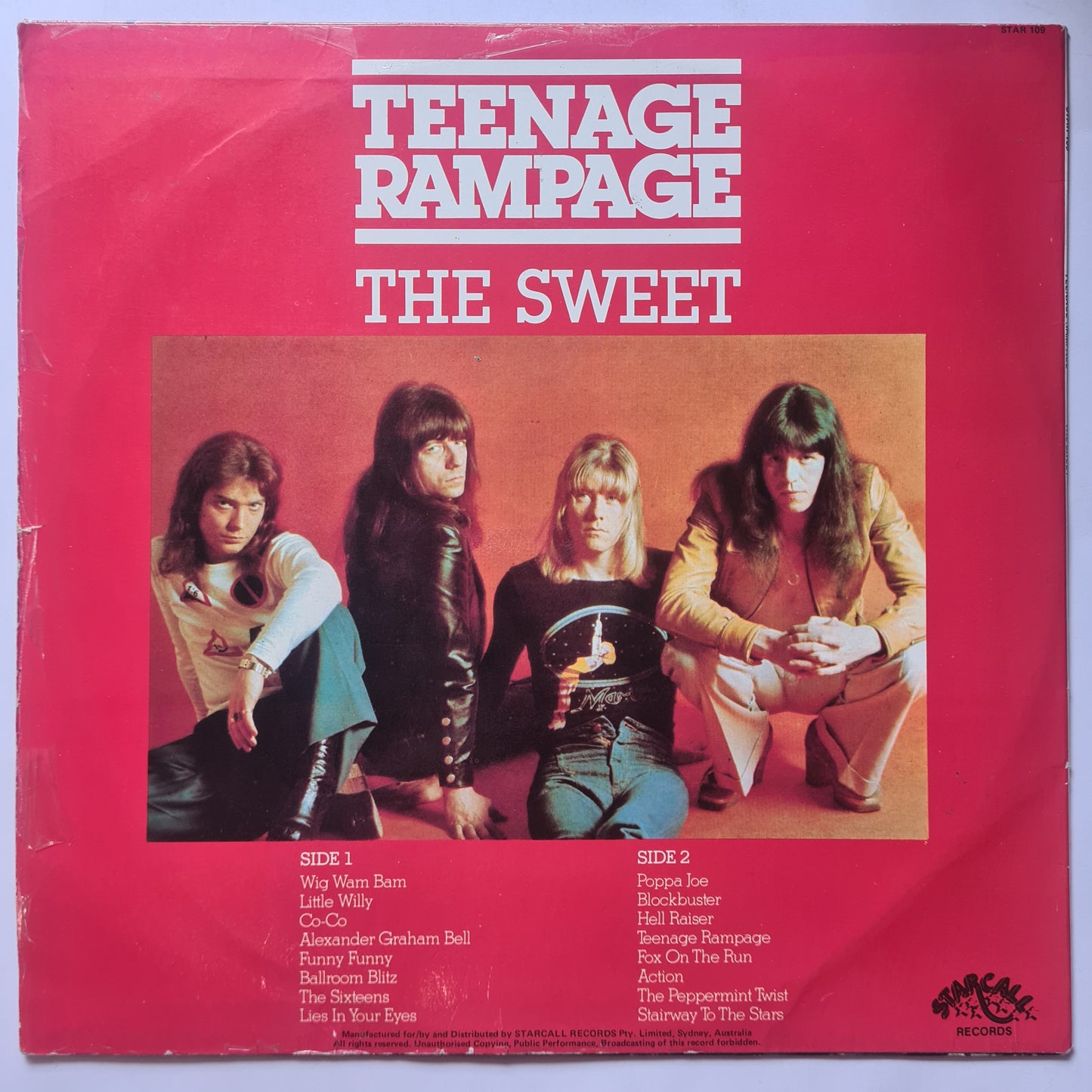 The Sweet – Teenage Rampage - 1981 - Vinyl Record LP (Greatest Hits)