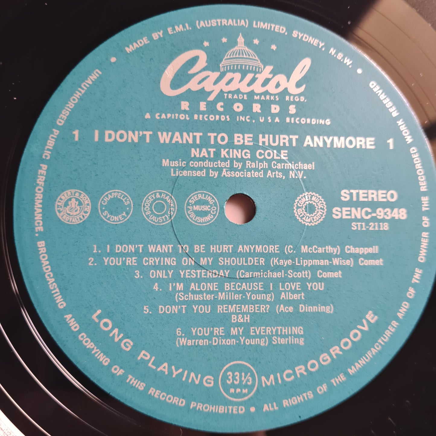 Nat King Cole – I Don't Want To Be Hurt Anymore - 1964 - Vinyl Record LP