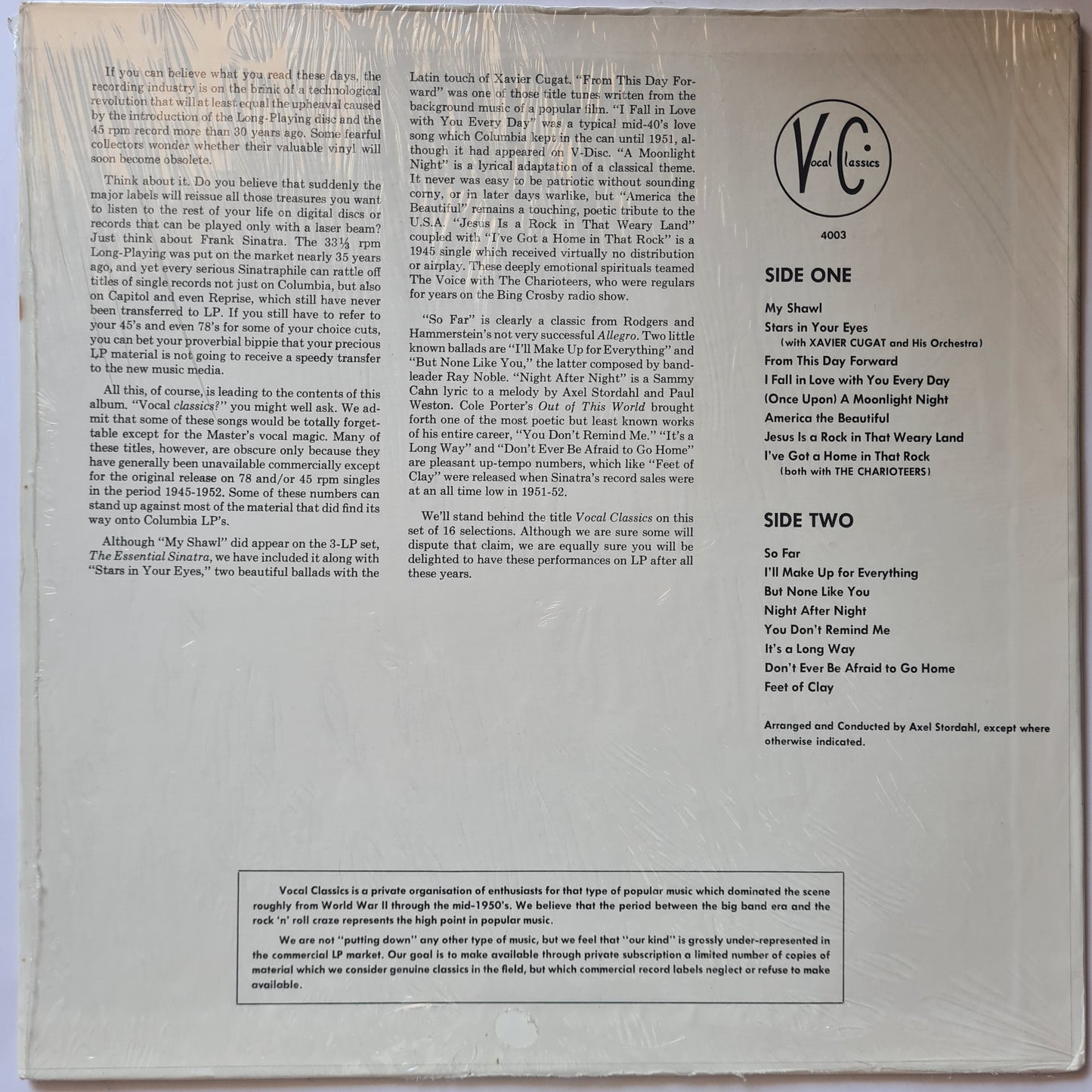 Frank Sinatra – Vocal Classics Presents: 16 Frank Sinatra Rarities- Vinyl Record LP (near mint)