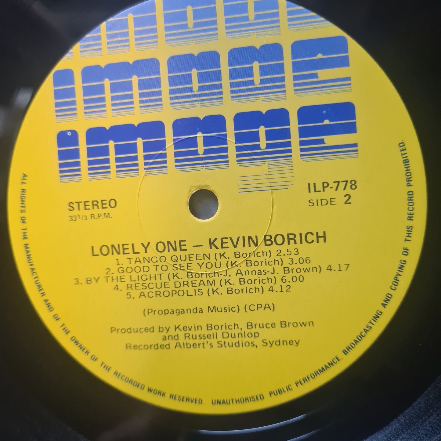 Kevin Borich – Lonely One - 1977 - Vinyl Record LP