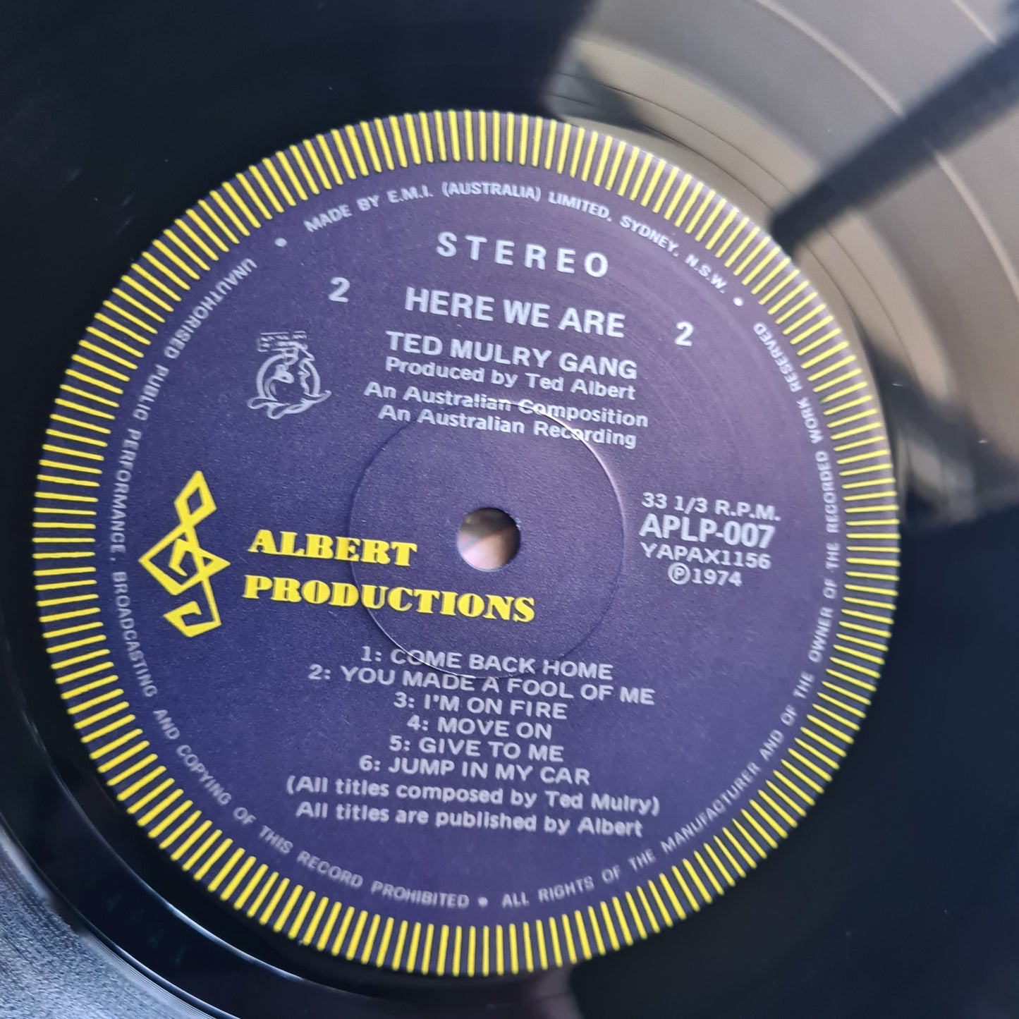Ted Mulry Gang – Here We Are - 1975 (Blue Roo) - Vinyl Record LP (near mint)