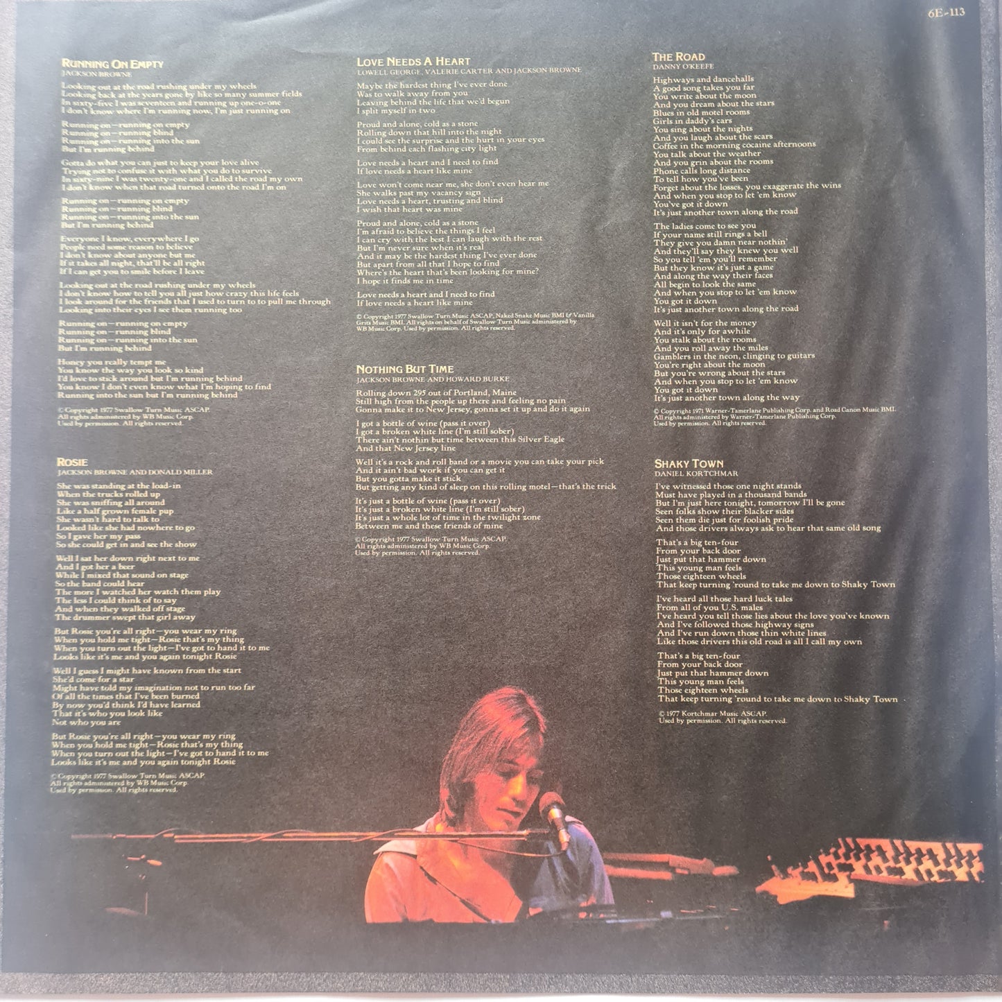 Jackson Browne – Running On Empty - 1977 - Vinyl Record LP