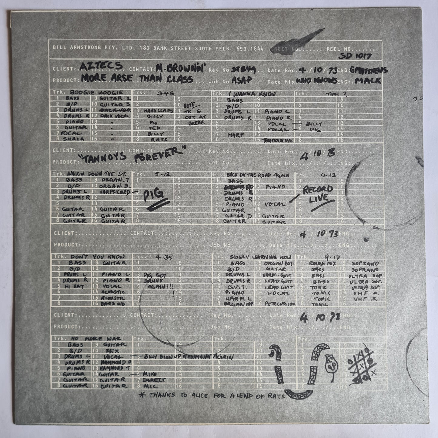Aztecs (Billy Thorpe) – More Arse Than Class - 1974 (Textured Gatefold Cover) - Vinyl Record LP