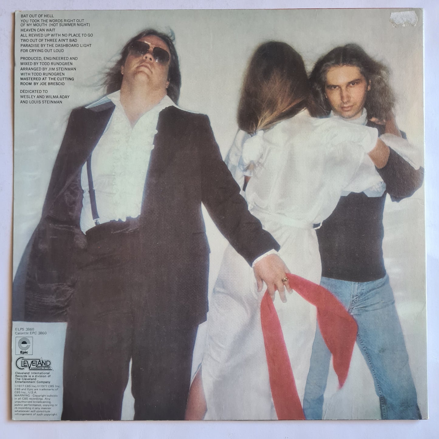 Meat loaf – Bat Out Of Hell - 1977 - Vinyl Record LP (Excellent)