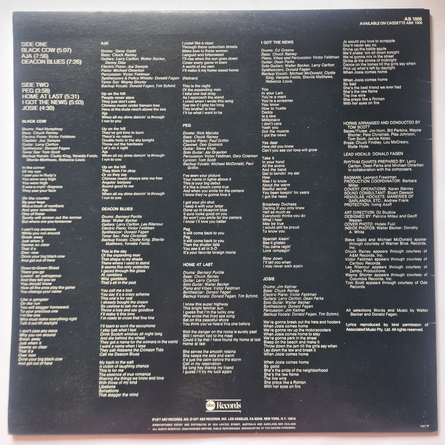 Steely Dan – Aja - 1977 (Gatefold) - Vinyl Record LP