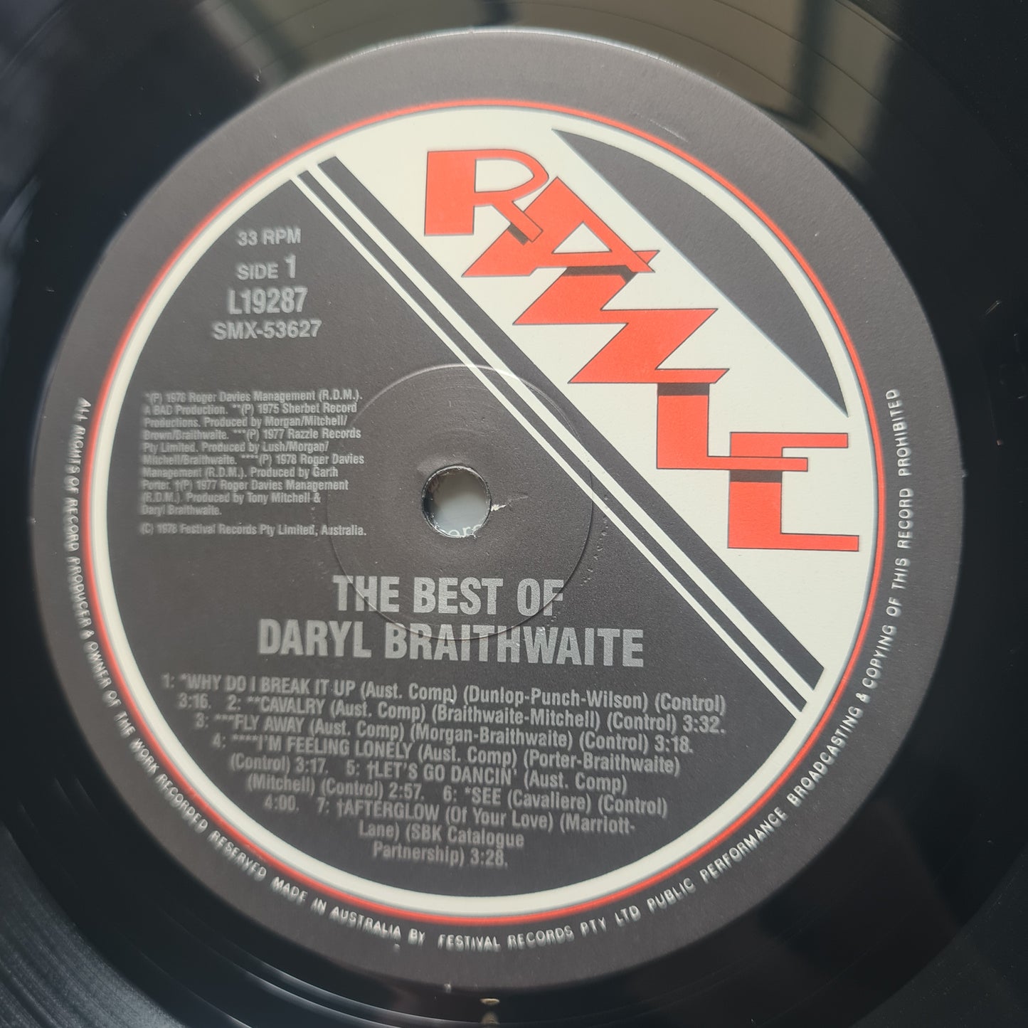 Daryl Braithwaite – Best Of - 1978 - Vinyl Record Lp