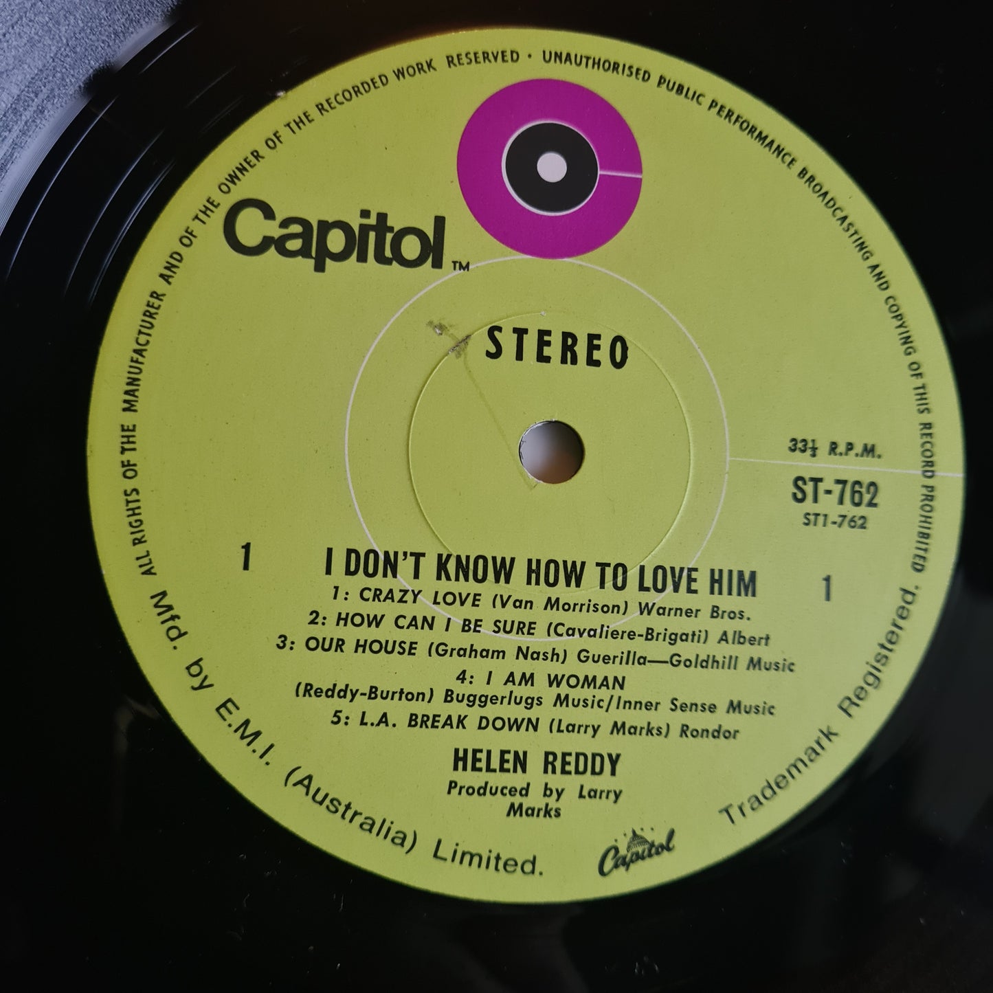 Helen Reddy – I Don't Know How To Love Him - 1973 - Vinyl Record LP
