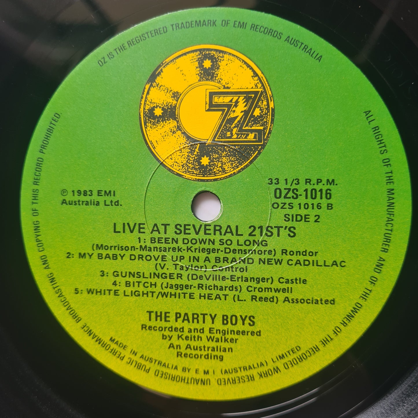 The Party Boys – Live At Several 21st's - 1983 - Vinyl Record LP (Kevin Borich,James Reyne etc)