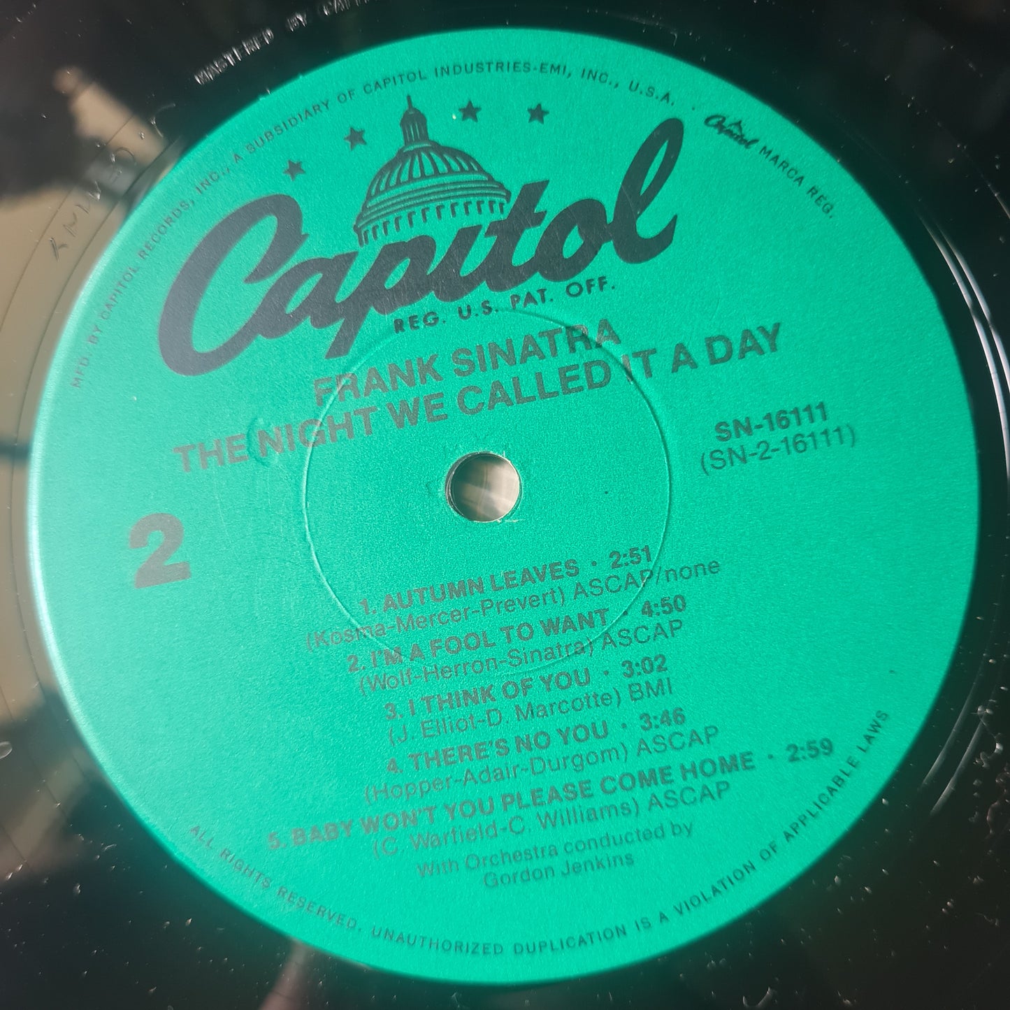 Frank Sinatra – The Night We Called It A Day - 1979 - Vinyl Record LP (near mint)