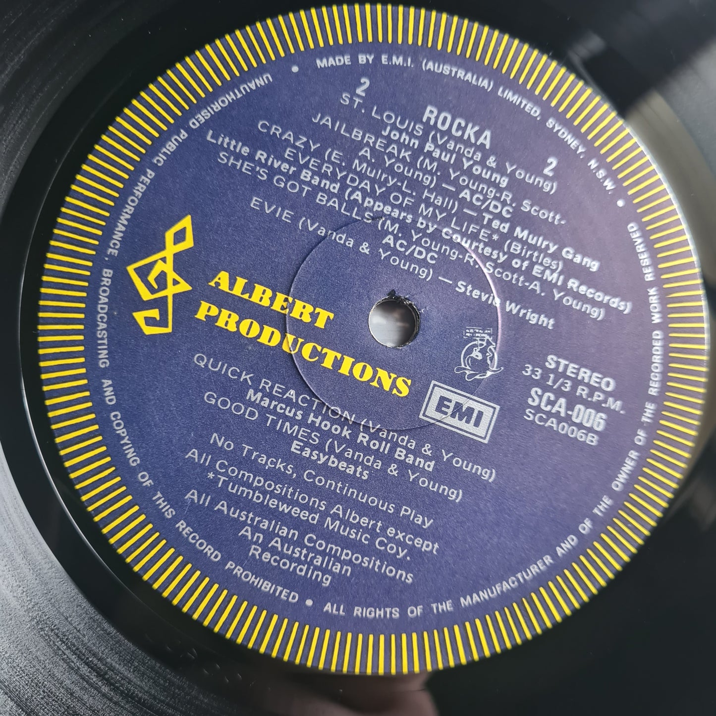 Various Artists (AC/DC, Angels, Stevie Wright, etc) – Rocka - 1976 - Vinyl Record LP (near mint - with insert)