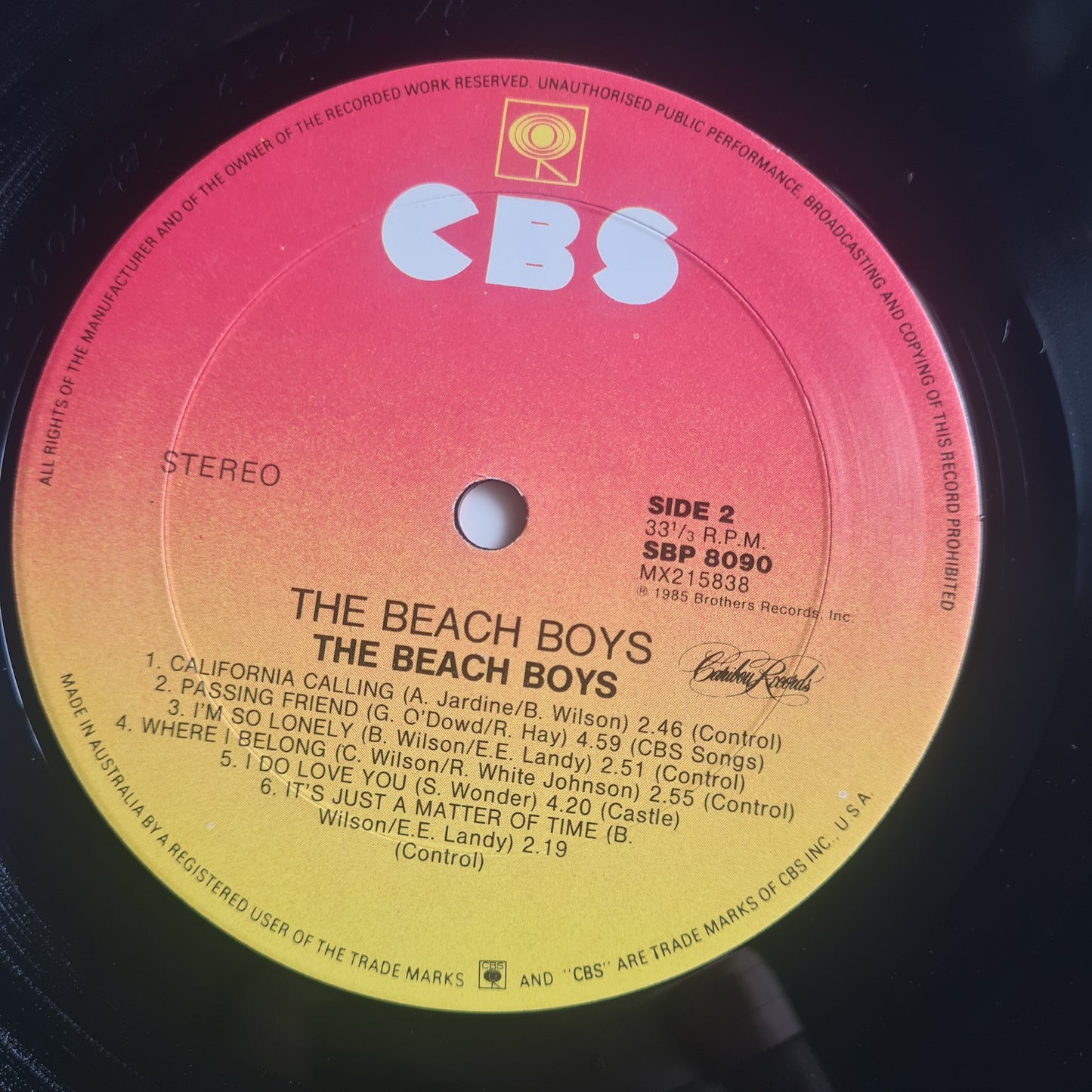 The Beach Boys – The Beach Boys - 1985 - Vinyl Record LP