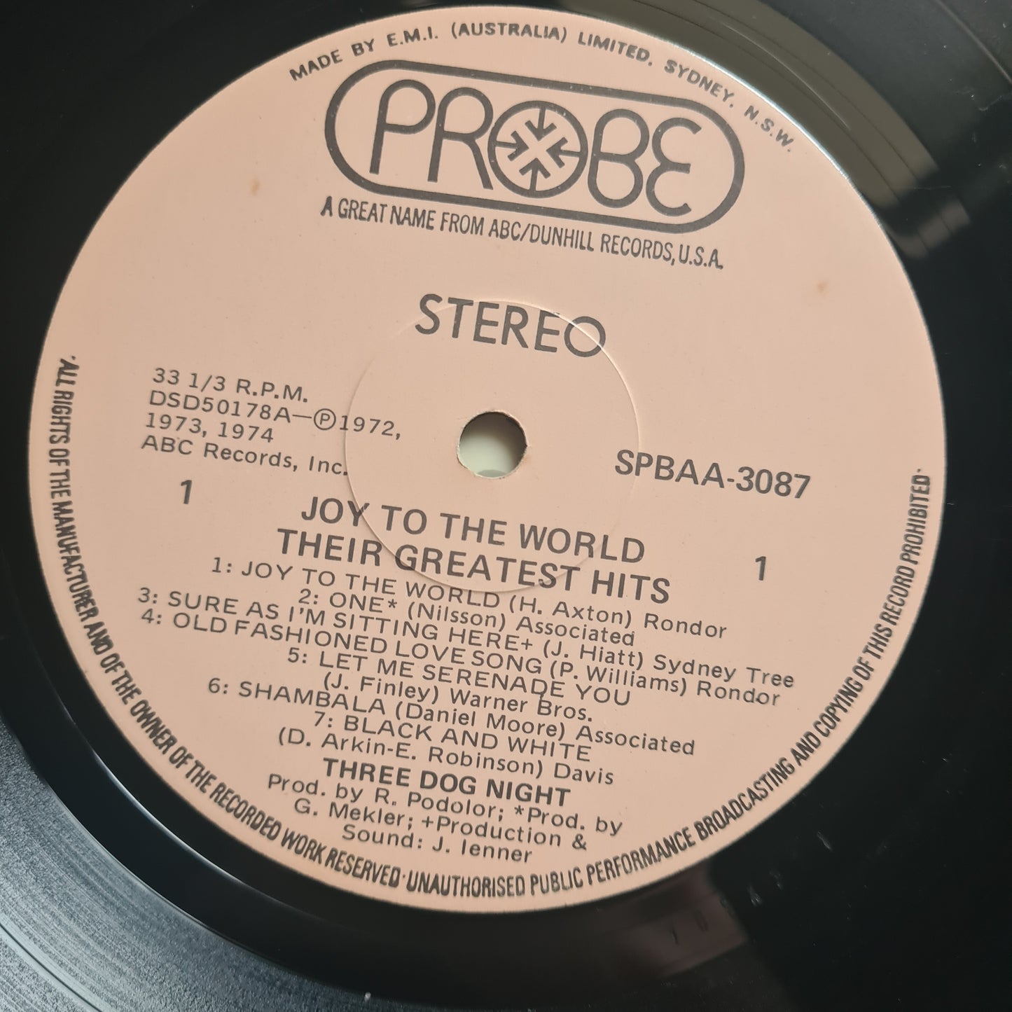 Three Dog Night – Joy To The World: Their Greatest Hits - 1975- Vinyl Record LP