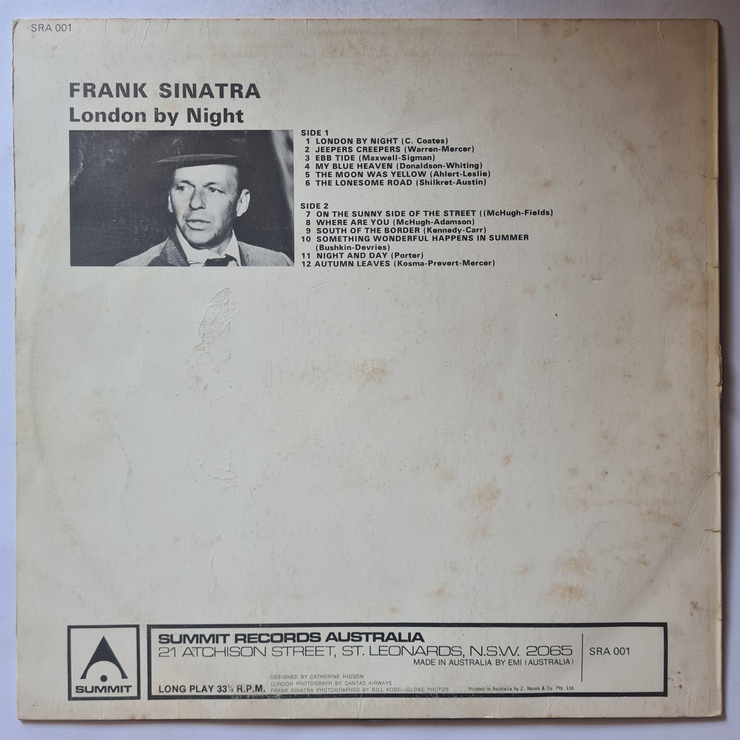 Frank Sinatra – London By Night - 1970 - Vinyl Record LP
