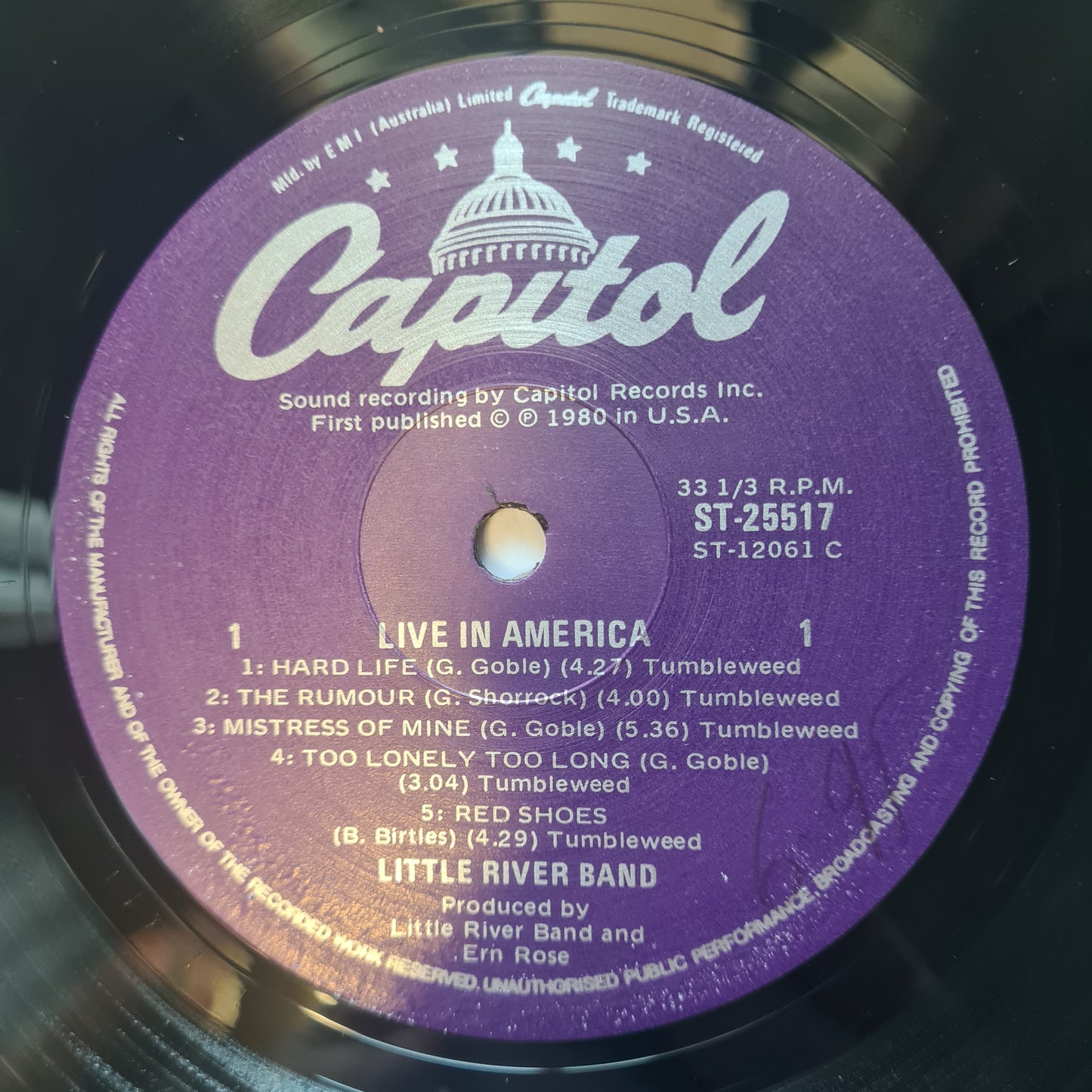 Little River Band - Live In America - 1980 - Vinyl Record LP