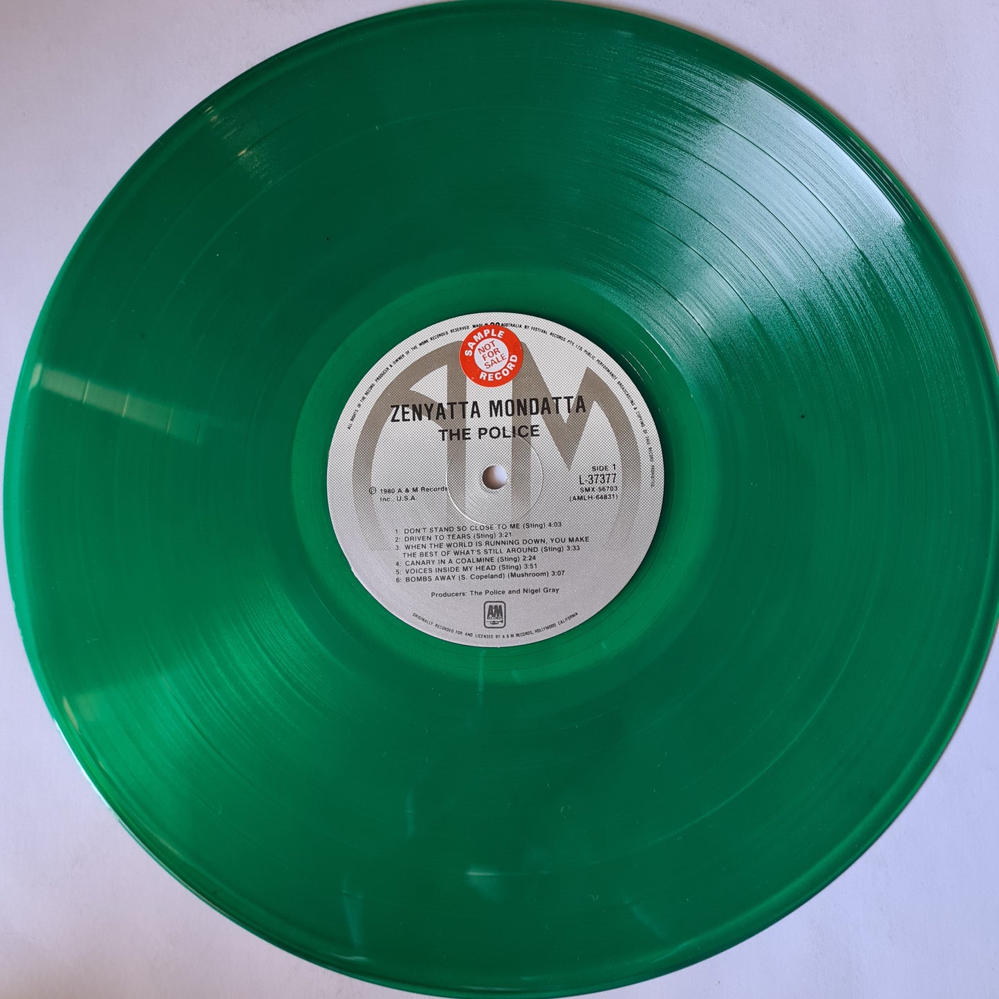 The Police – Zenyatta Mondatta - 1980 (1981 Green Translucent Australian Pressing) - Vinyl Record LP
