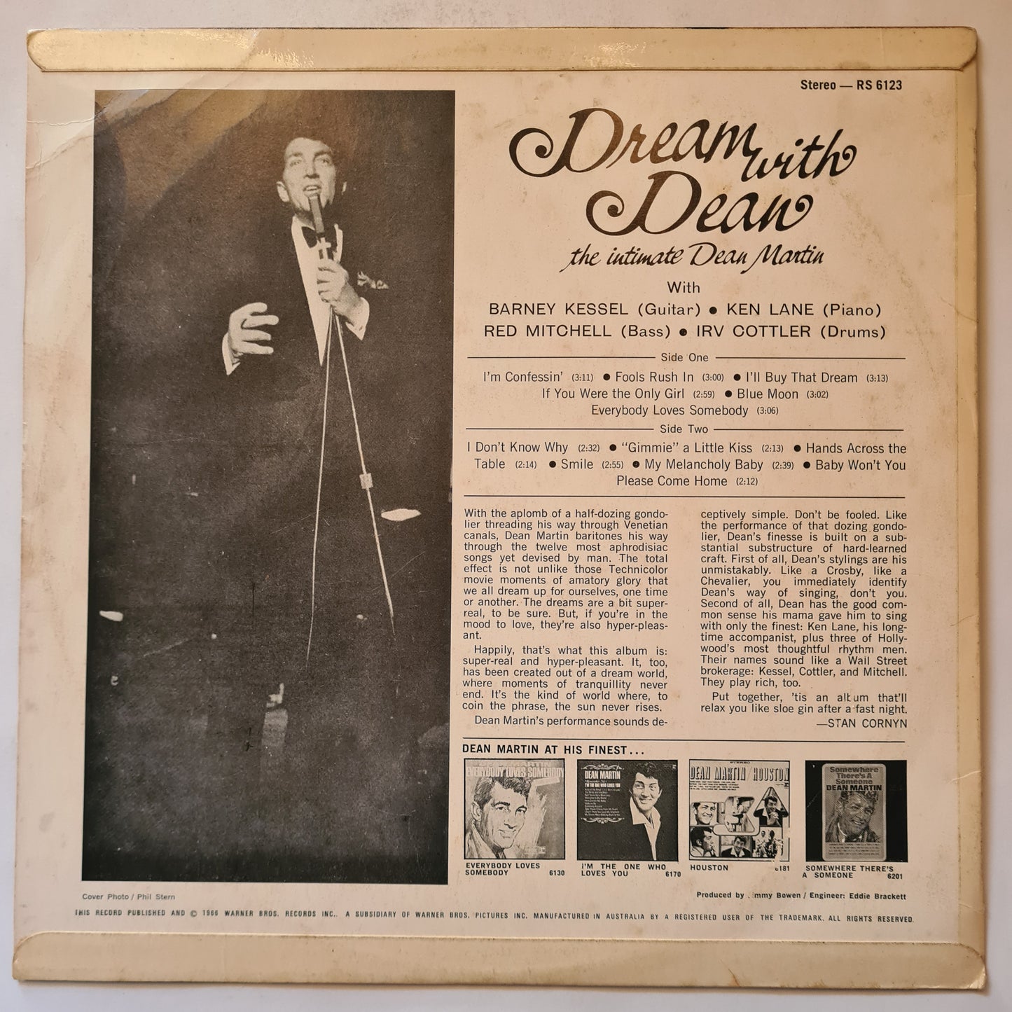 Dean Martin – Dream With Dean (The Intimate Dean Martin) - 1966 - Vinyl Record LP
