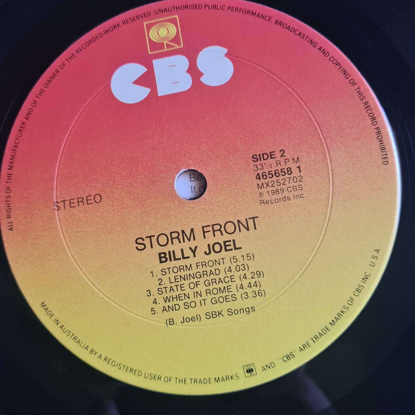 Billy Joel – Storm Front - 1989 - Vinyl Record LP (near mint)