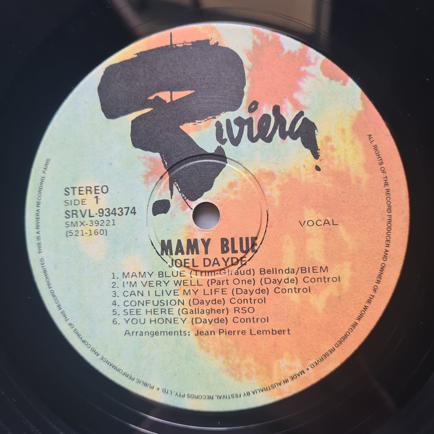 Joël Daydé – Mamy Blue - 1971 - Vinyl Record LP