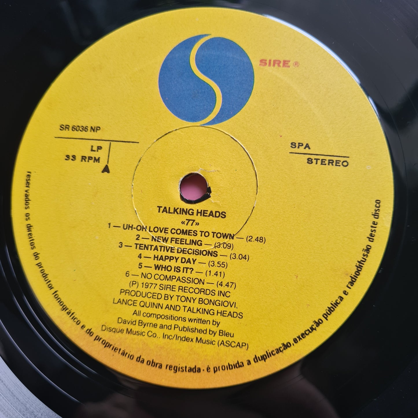 Talking Heads – Talking Heads: 77 - 1977 (Portuguese Pressing) - Vinyl Record LP