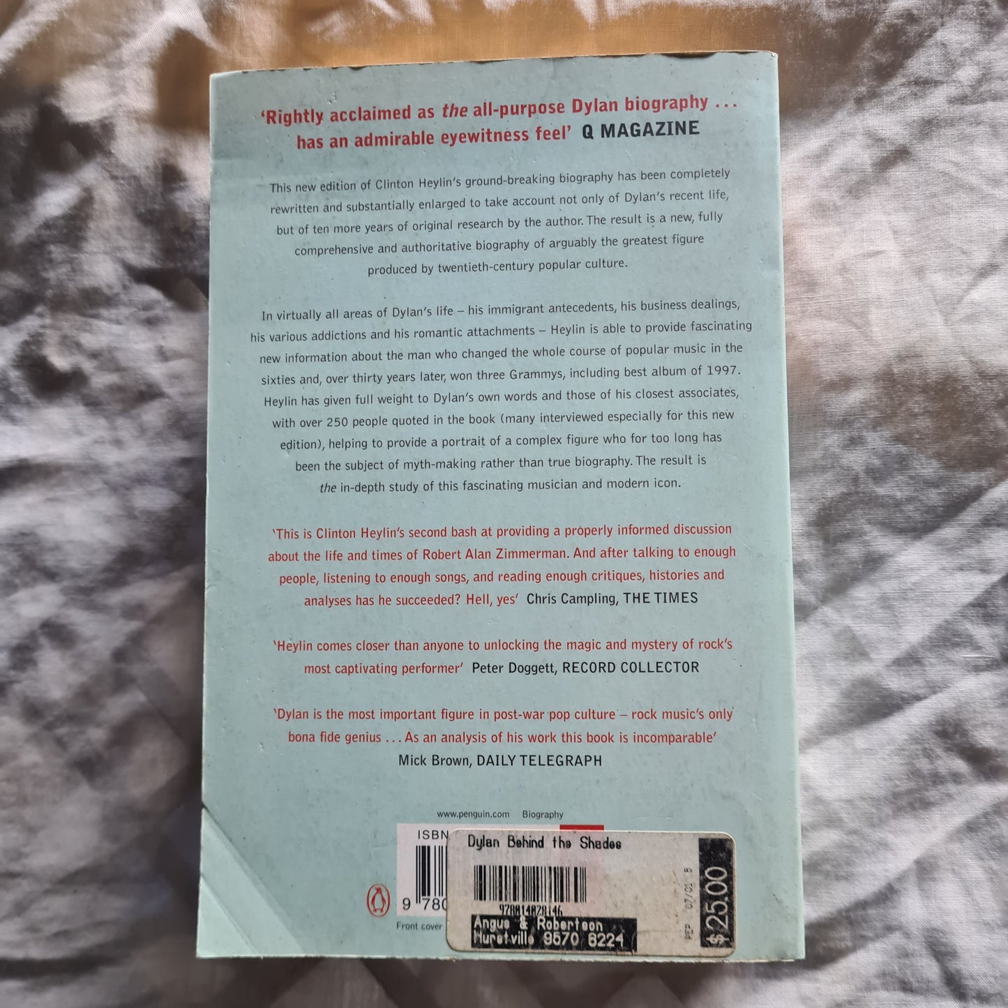 Bob Dylan- Behind The Shades: Take Two - Paperback Book