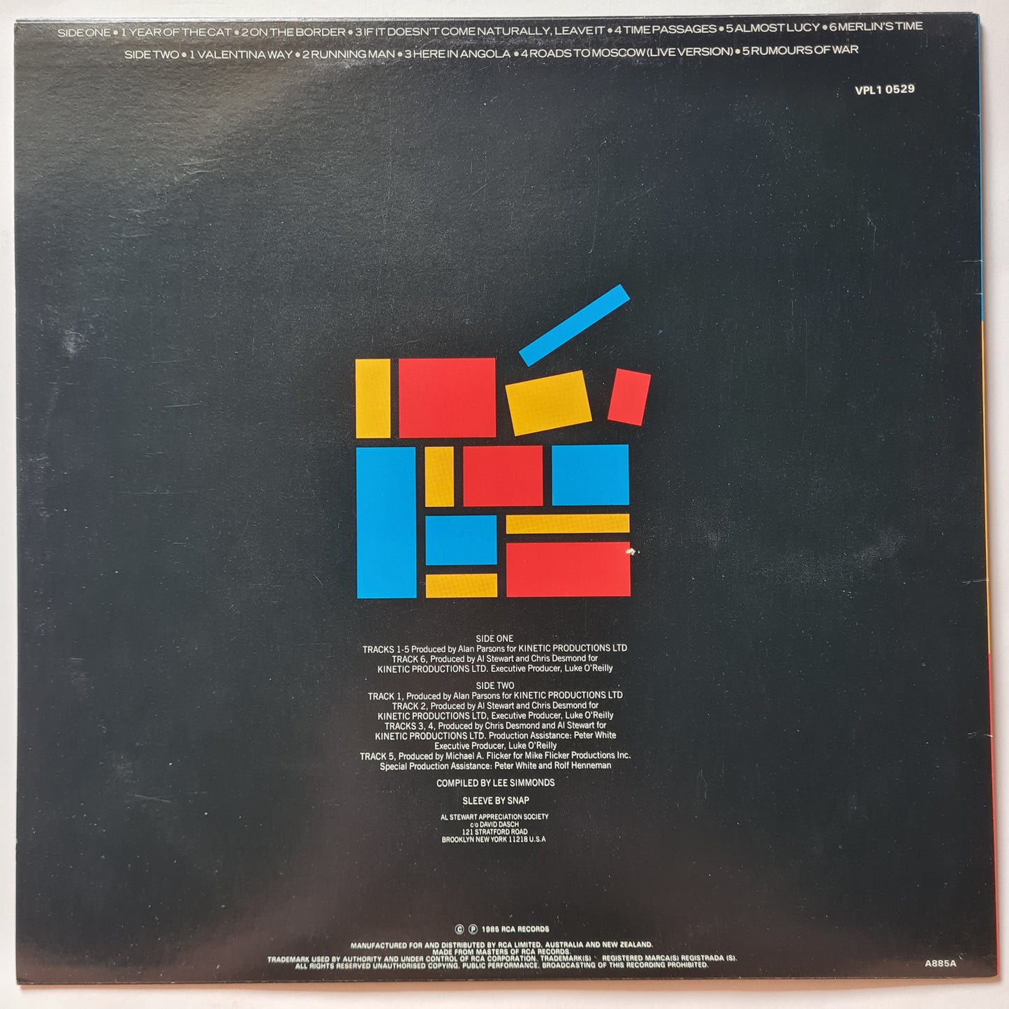 Al Stewart – The Best Of Al Stewart - 1985 - Vinyl Record LP
