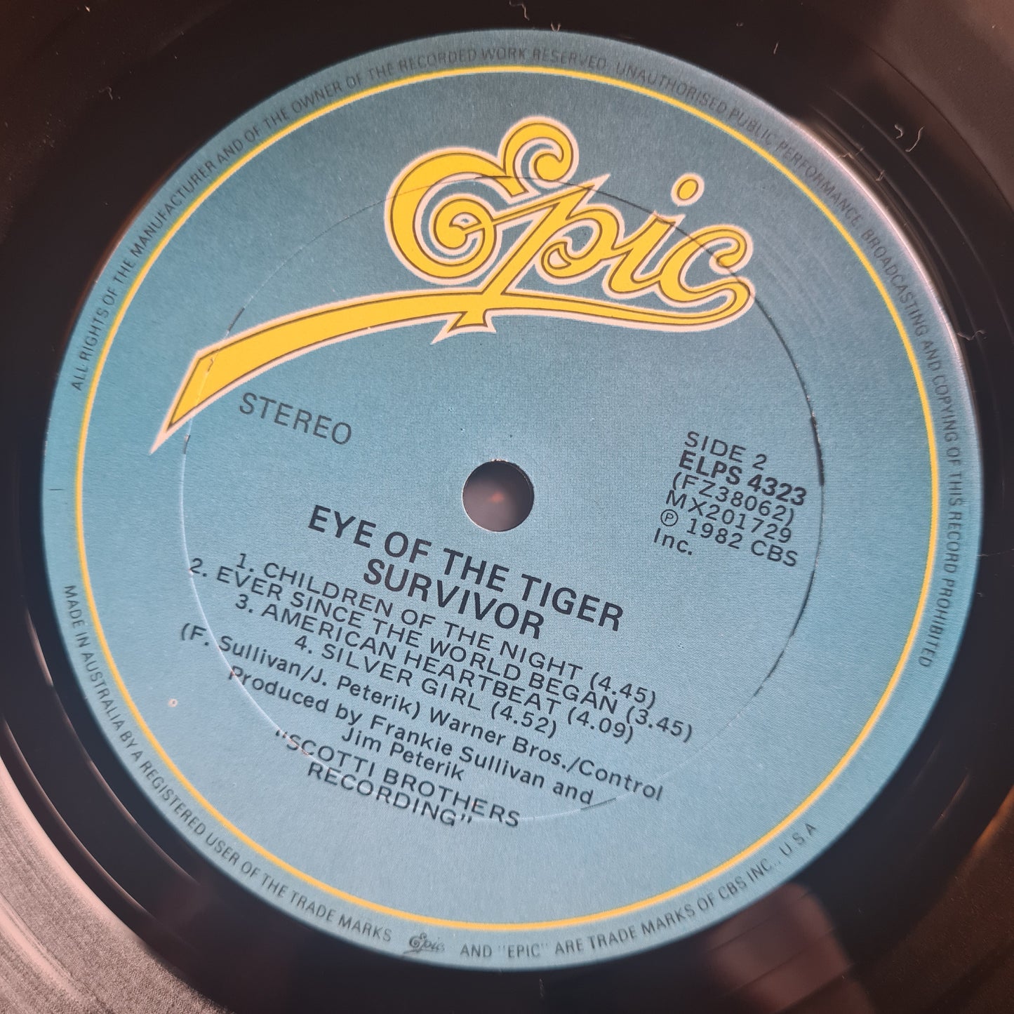 Survivor – Eye of The Tiger - 1982 - Vinyl Record LP