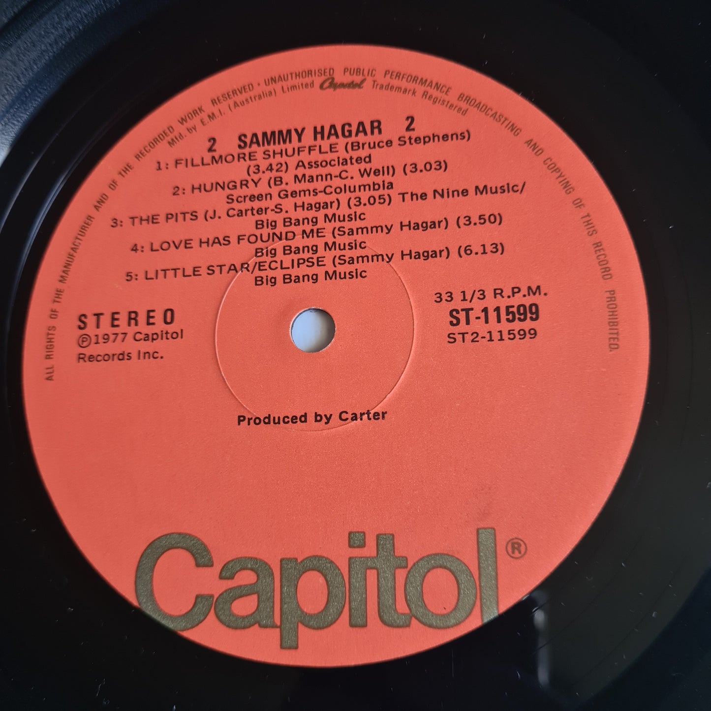 Sammy Hagar (Van Halen) – Sammy Hagar- 1977 - Vinyl Record LP