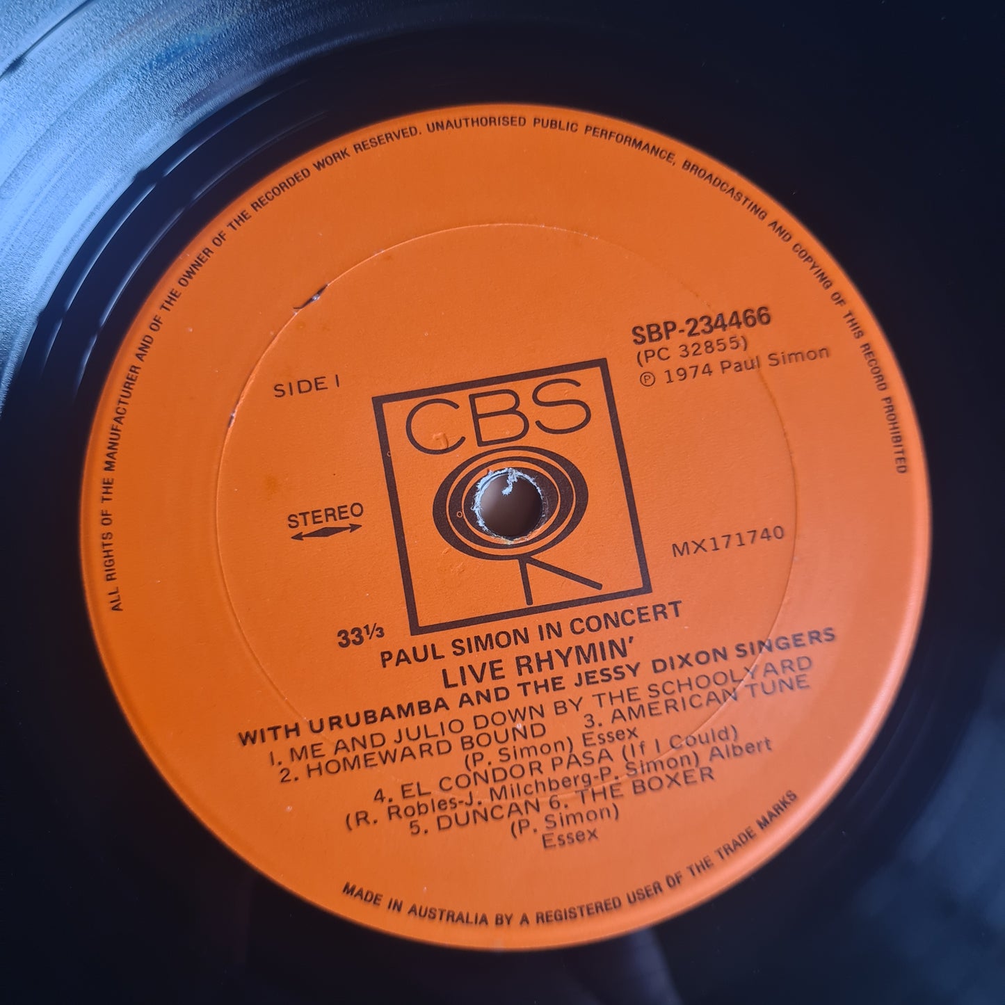 Paul Simon – Paul Simon In Concert: Live Rhymin' - 1974 - Vinyl Record LP (near mint)