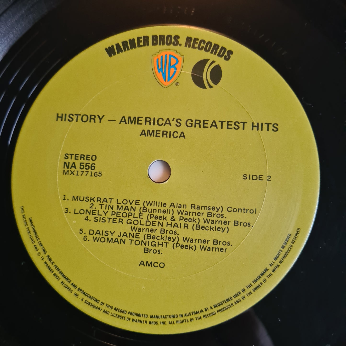 America – History: America's Greatest Hits - 1975 - Vinyl Record LP