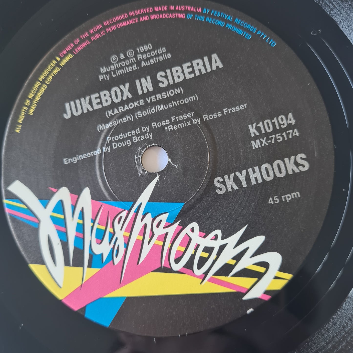 Skyhooks - Jukebox In Siberia - 1990 - Vinyl Record 7" Single - 45 RPM (near mint)