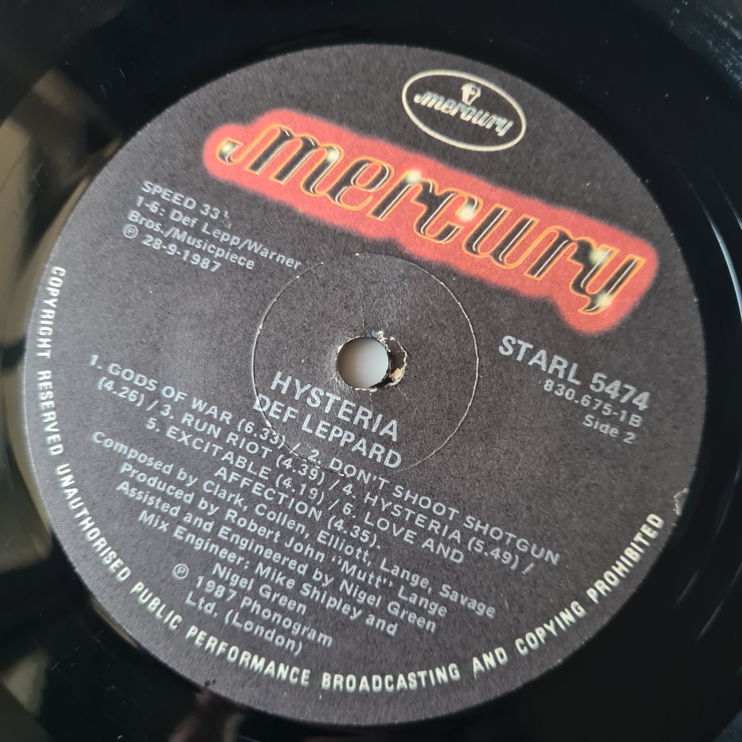 Def Leppard – Hysteria - 1987 (South African Pressing) - Vinyl Record LP (near mint)