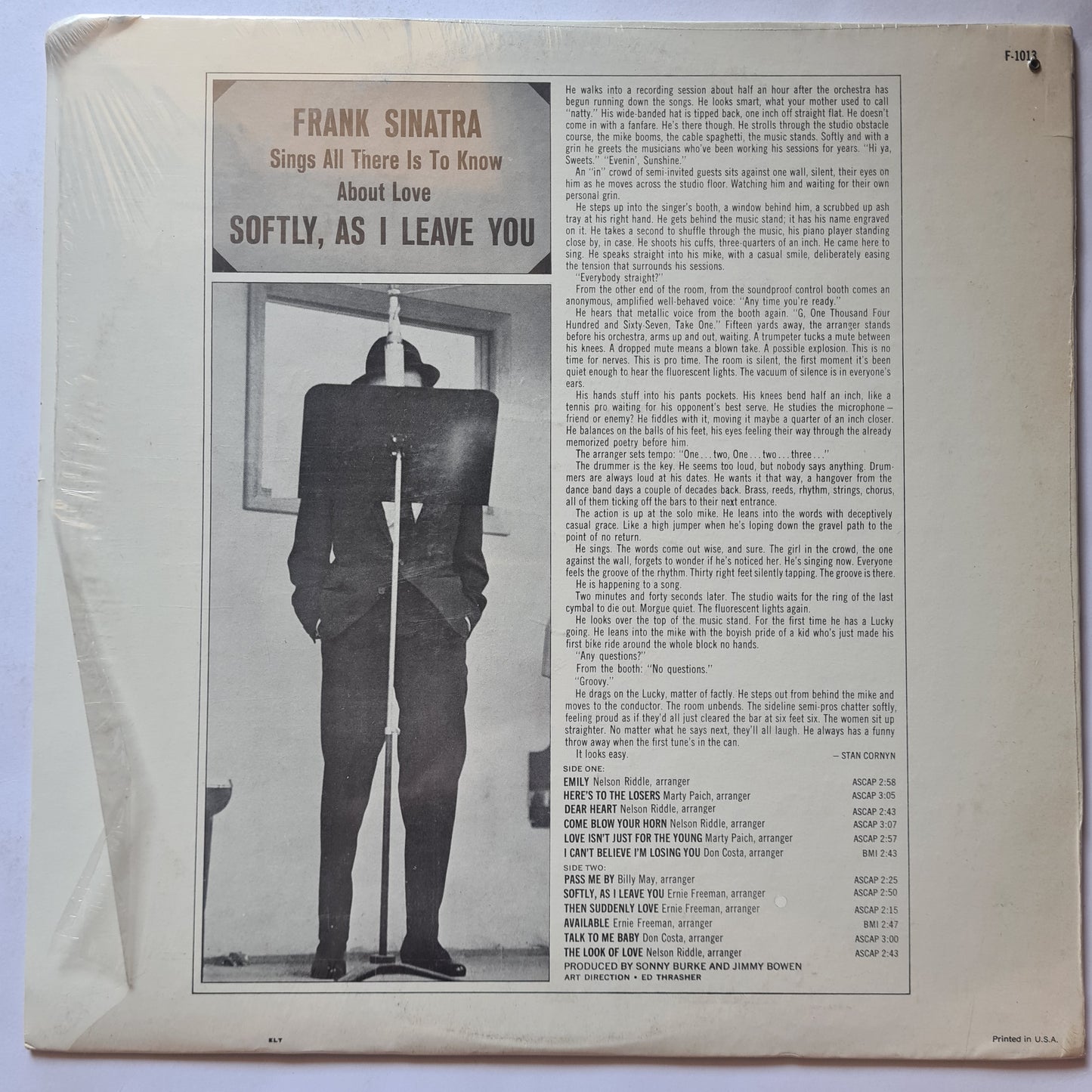Frank Sinatra – Softly, As I Leave You (MONO) - 1964 - Vinyl Record LP (near mint)