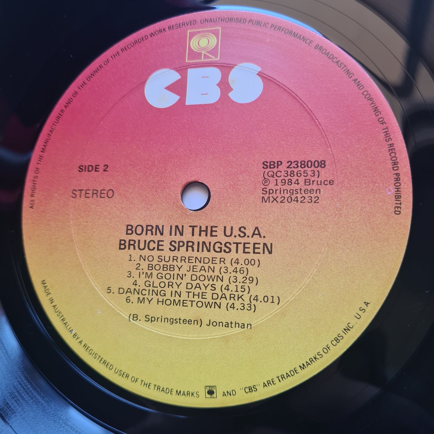 Bruce Springsteen – Born In The USA - 1984 (Australian Pressing) - Vinyl Record LP