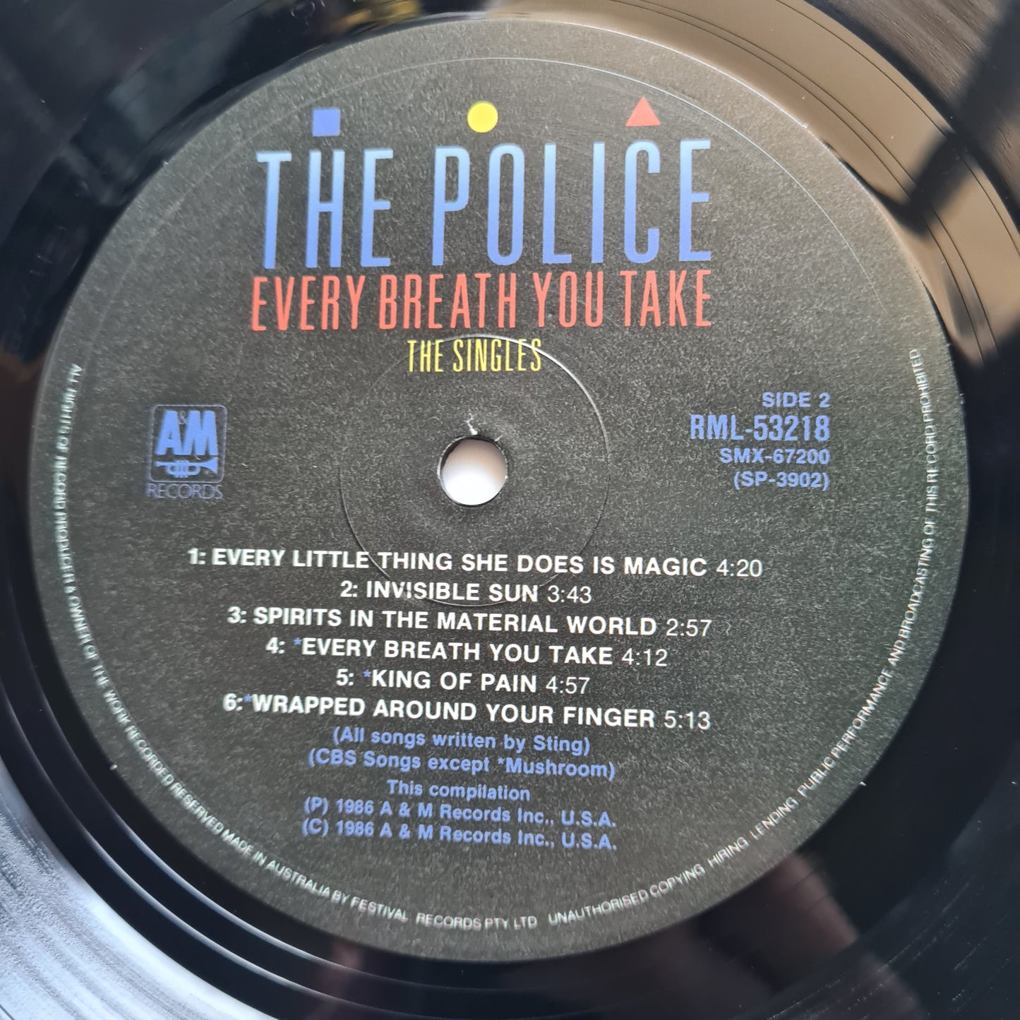 The Police – Every Breath You Take: The Singles (Greatest Hits) - 1986 - Vinyl Record LP