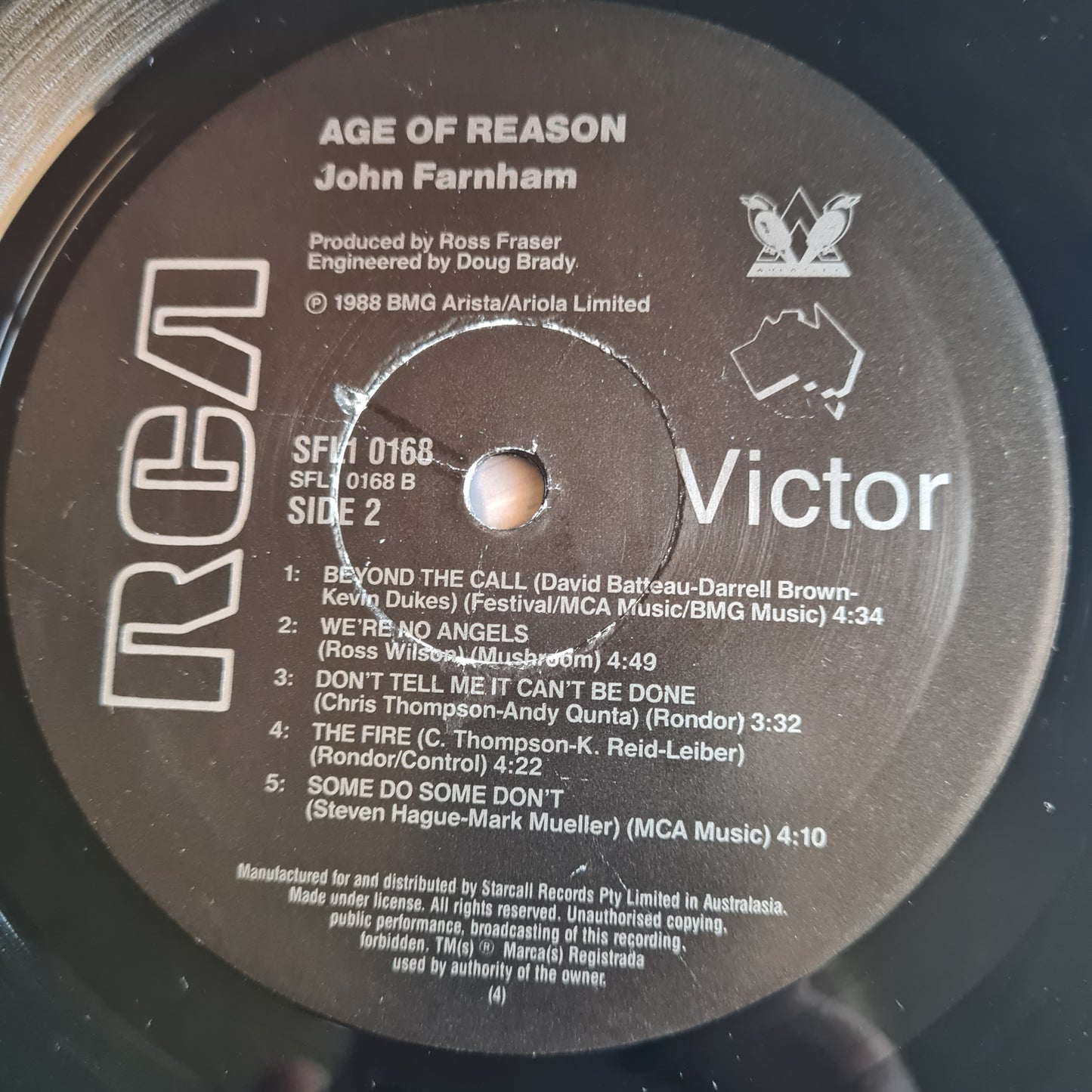 John Farnham – Age Of Reason - 1988 - Vinyl Record LP